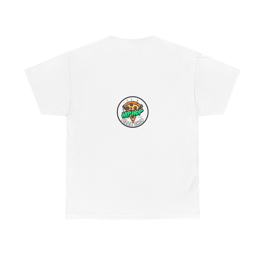 Hip Hop Pizza Shop T‑Shirt — Retro Boombox Pizza Graphic Tee