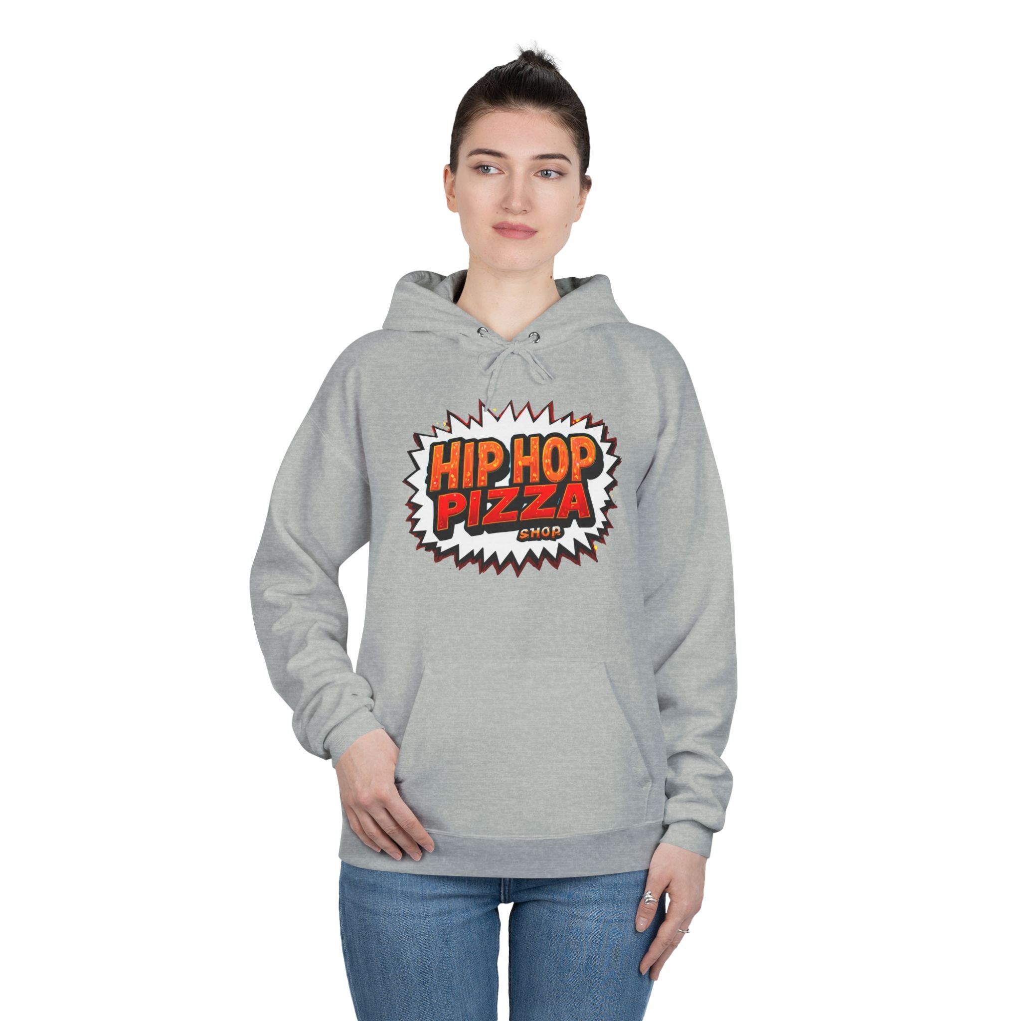 Hip Hop Pizza Graphic Hoodie — Streetwear Pizza Logo Pullover