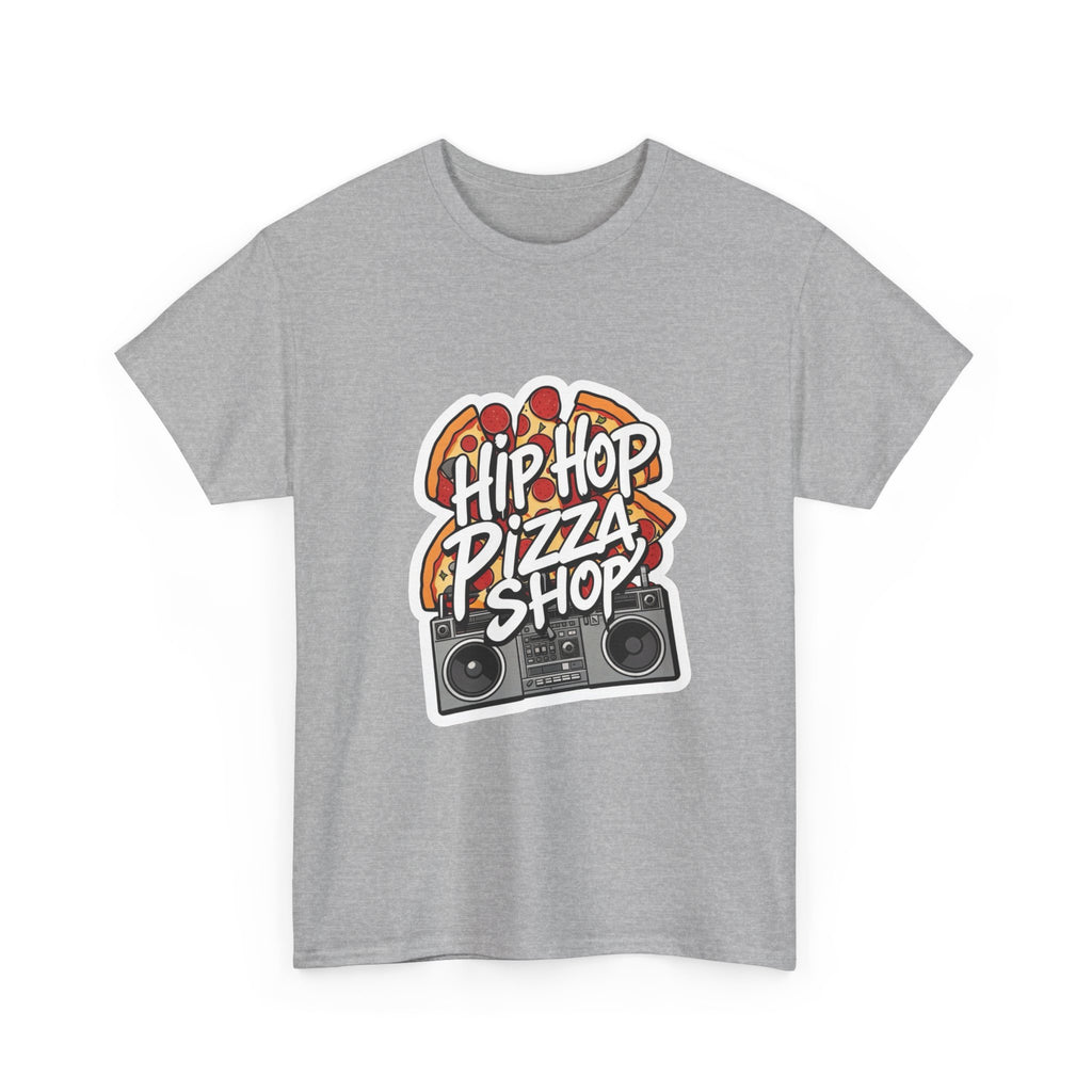 Hip Hop Pizza Shop T-Shirt — Retro Boombox Pizza Graphic Tee