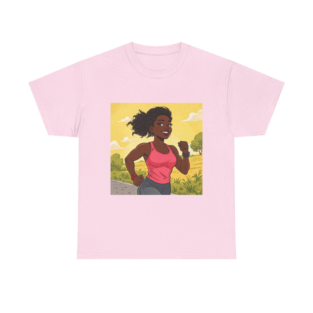 Running Girl Graphic Tee — Motivational Fitness Shirt