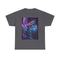 Cyberpunk Streetwear T‑Shirt — Neon “Hip Hop Pizza Shop” Graphic Tee