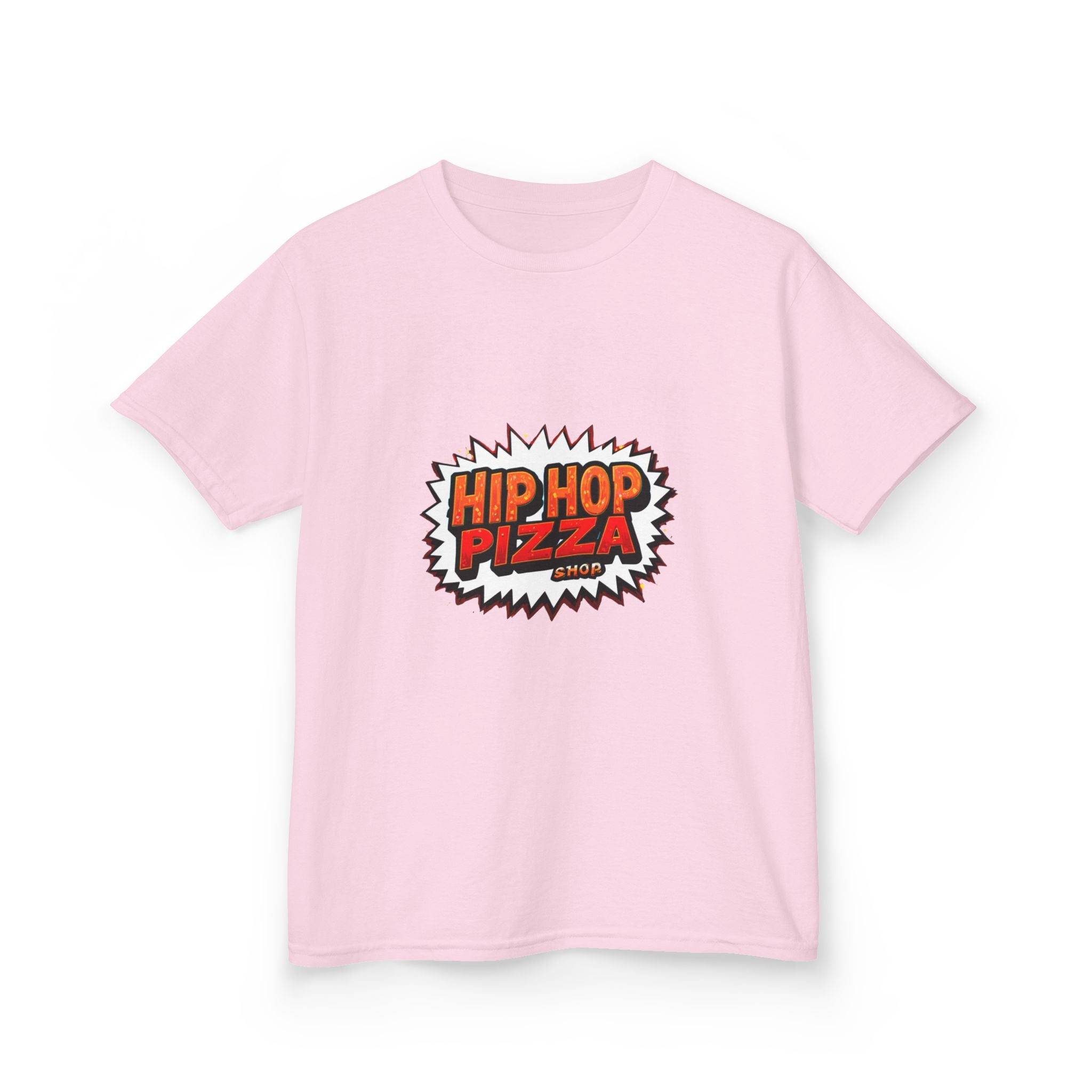Kids T‑Shirt — 'Hip Hop Pizza' Retro Comic Logo Tee for Children