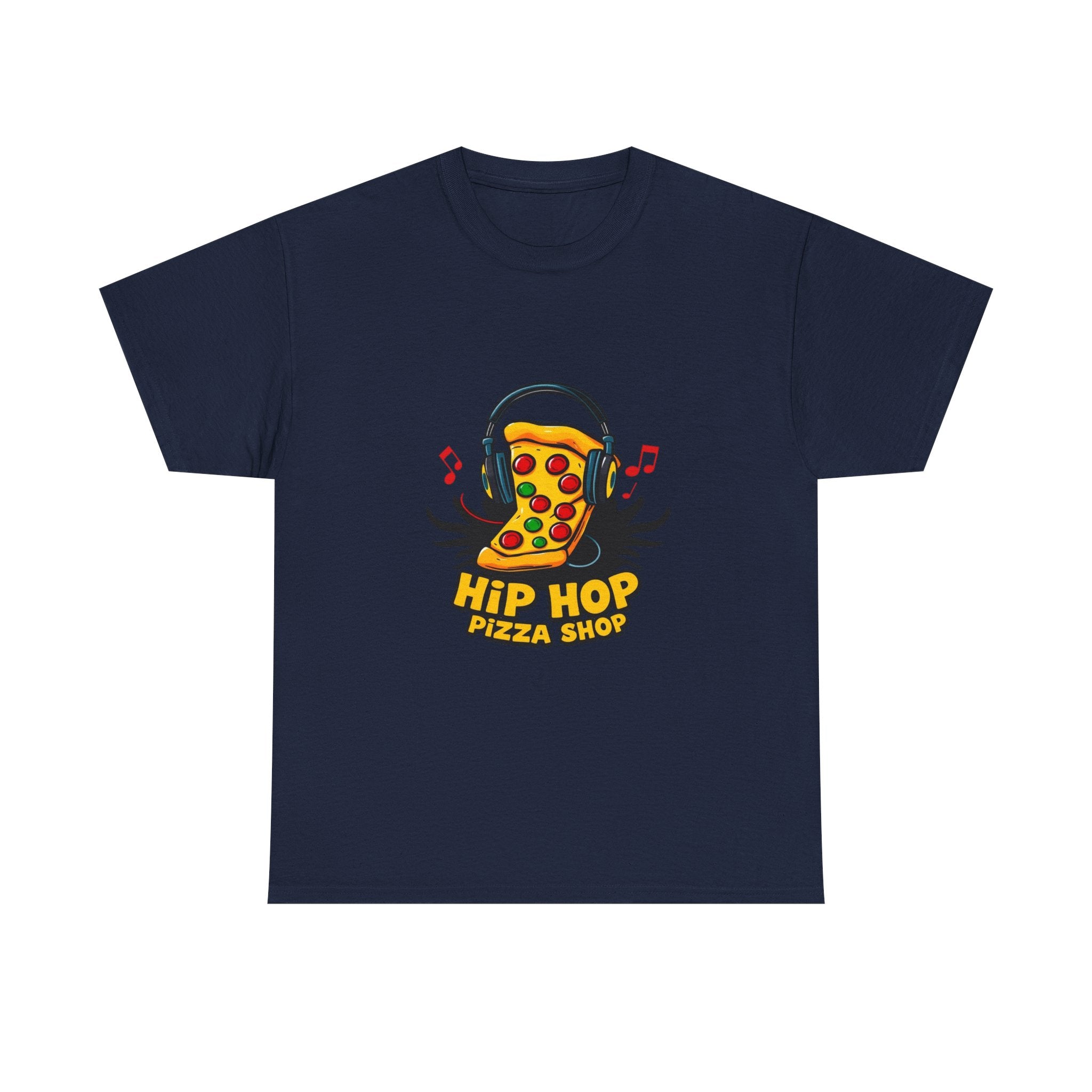 Hip Hop Pizza Shop T-Shirt — Retro Music Pizza Slice Graphic Tee