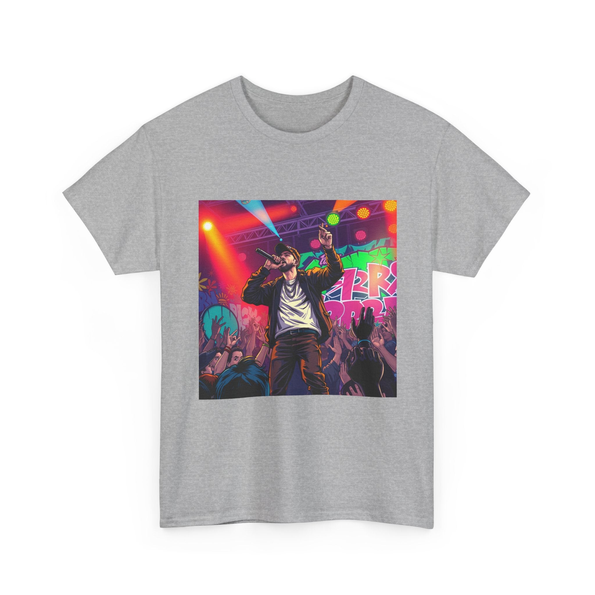 Concert Vibes T‑Shirt — Neon Rapper Stage Graphic Tee
