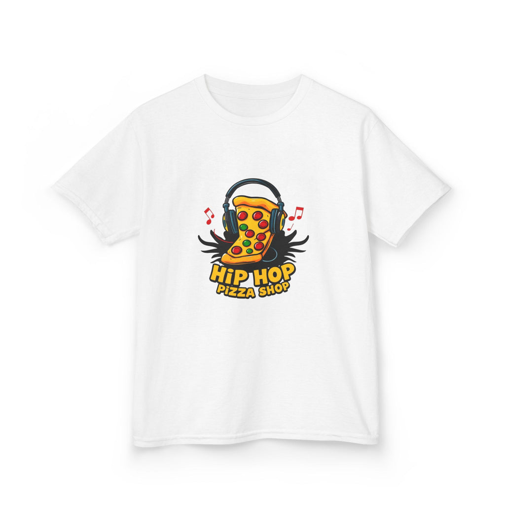 Kids Hip Hop Pizza T-Shirt — Fun Pizza Slice with Headphones Graphic
