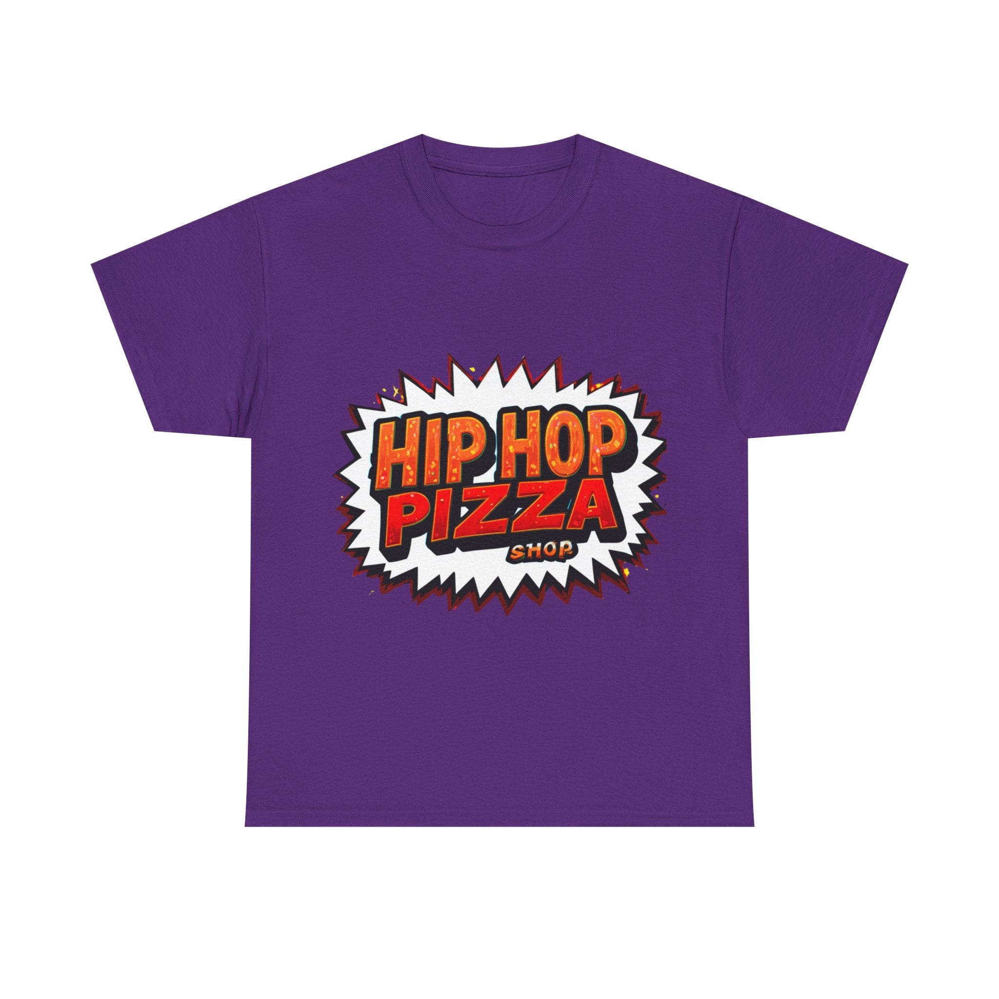 Hip Hop Pizza Tee — Retro Comic Logo Graphic T-Shirt