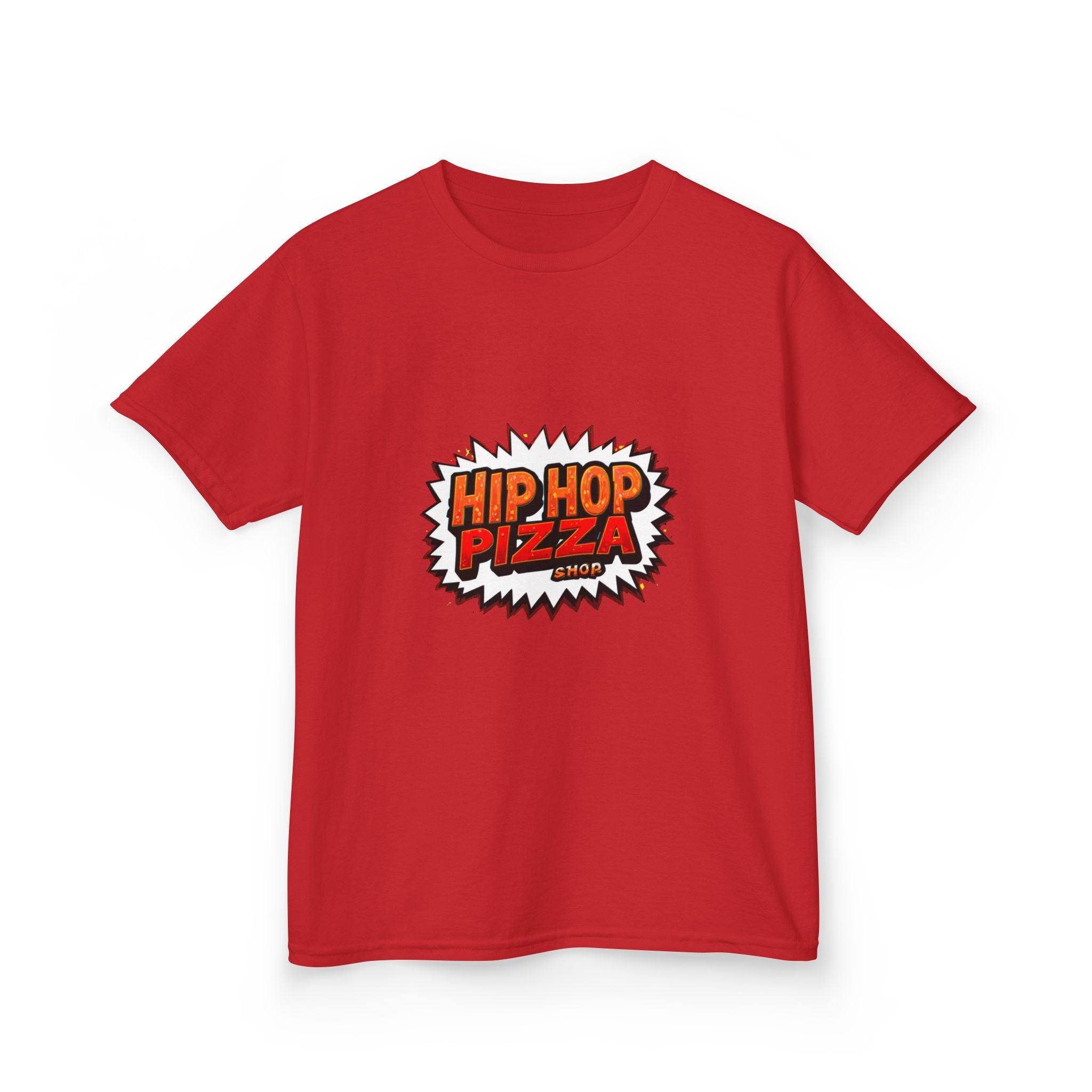 Kids T‑Shirt — 'Hip Hop Pizza' Retro Comic Logo Tee for Children