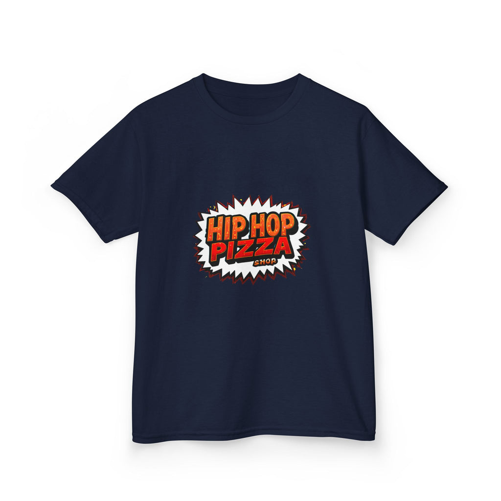 Kids T‑Shirt — 'Hip Hop Pizza' Retro Comic Logo Tee for Children