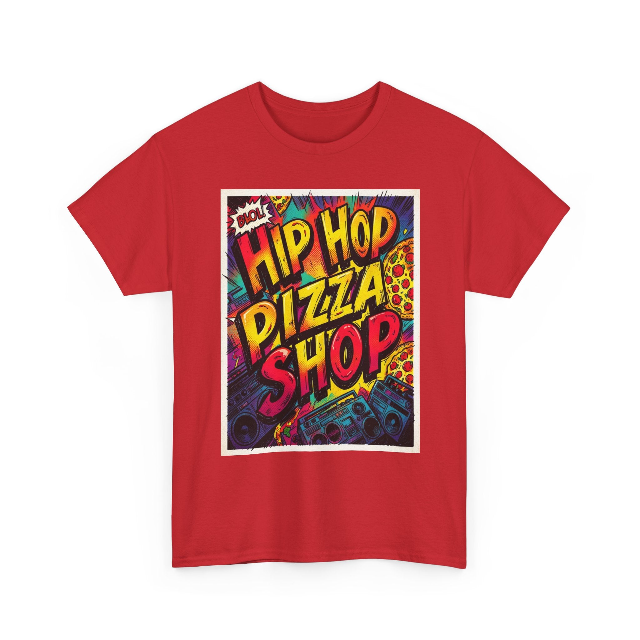 Hip Hop Pizza Shop T-Shirt — Retro Graffiti Pizza Tee