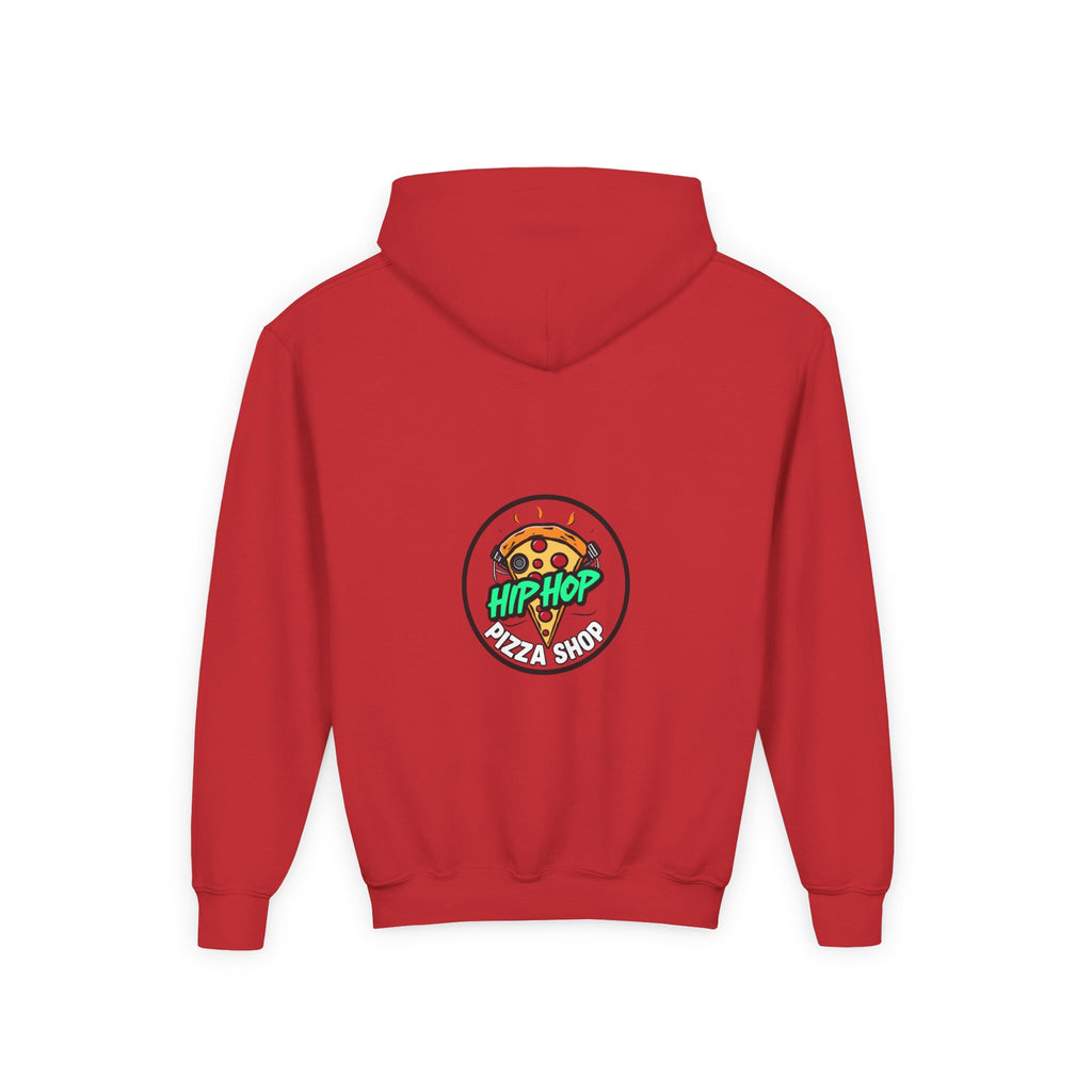 Hip Hop Pizza Shop Youth Hoodie — Graffiti Skull Streetwear Pullover