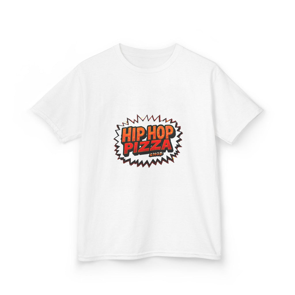 Kids T‑Shirt — 'Hip Hop Pizza' Retro Comic Logo Tee for Children