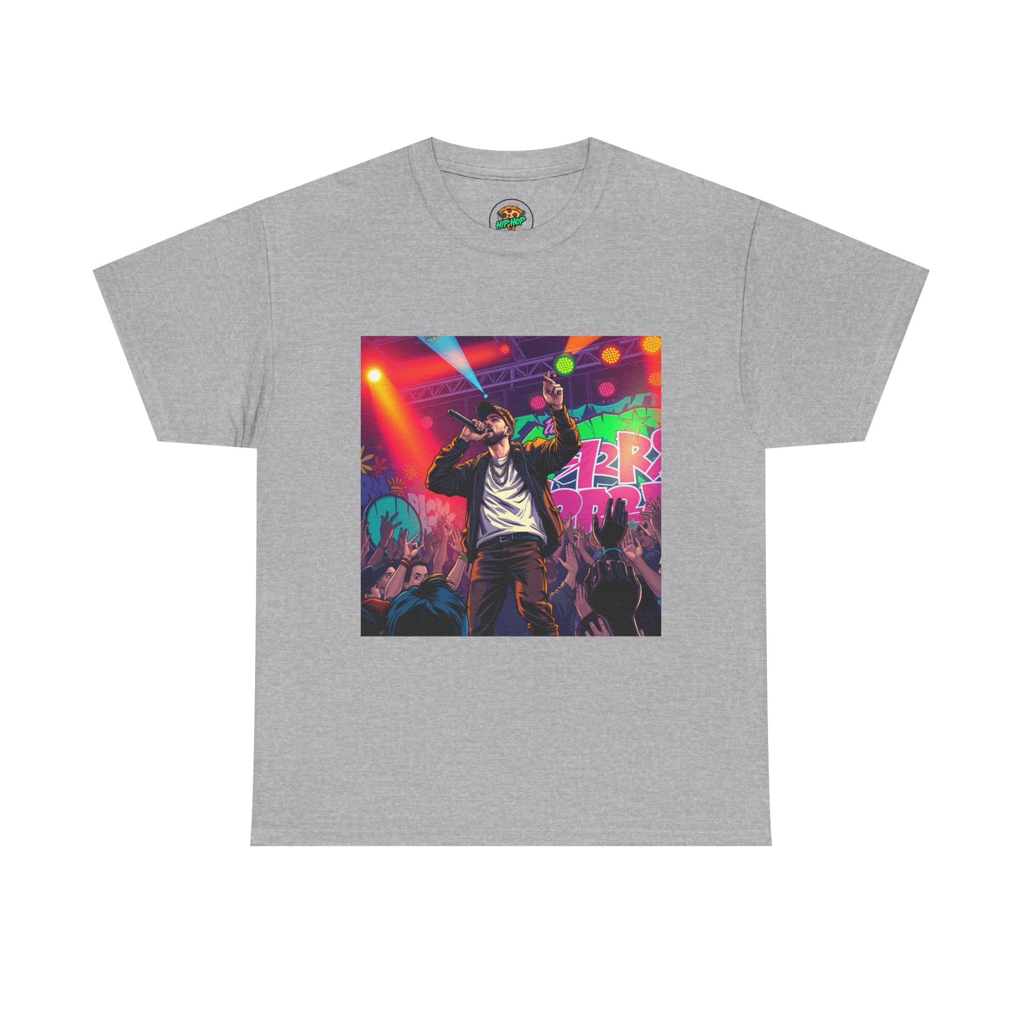 Concert Vibes T‑Shirt — Neon Rapper Stage Graphic Tee