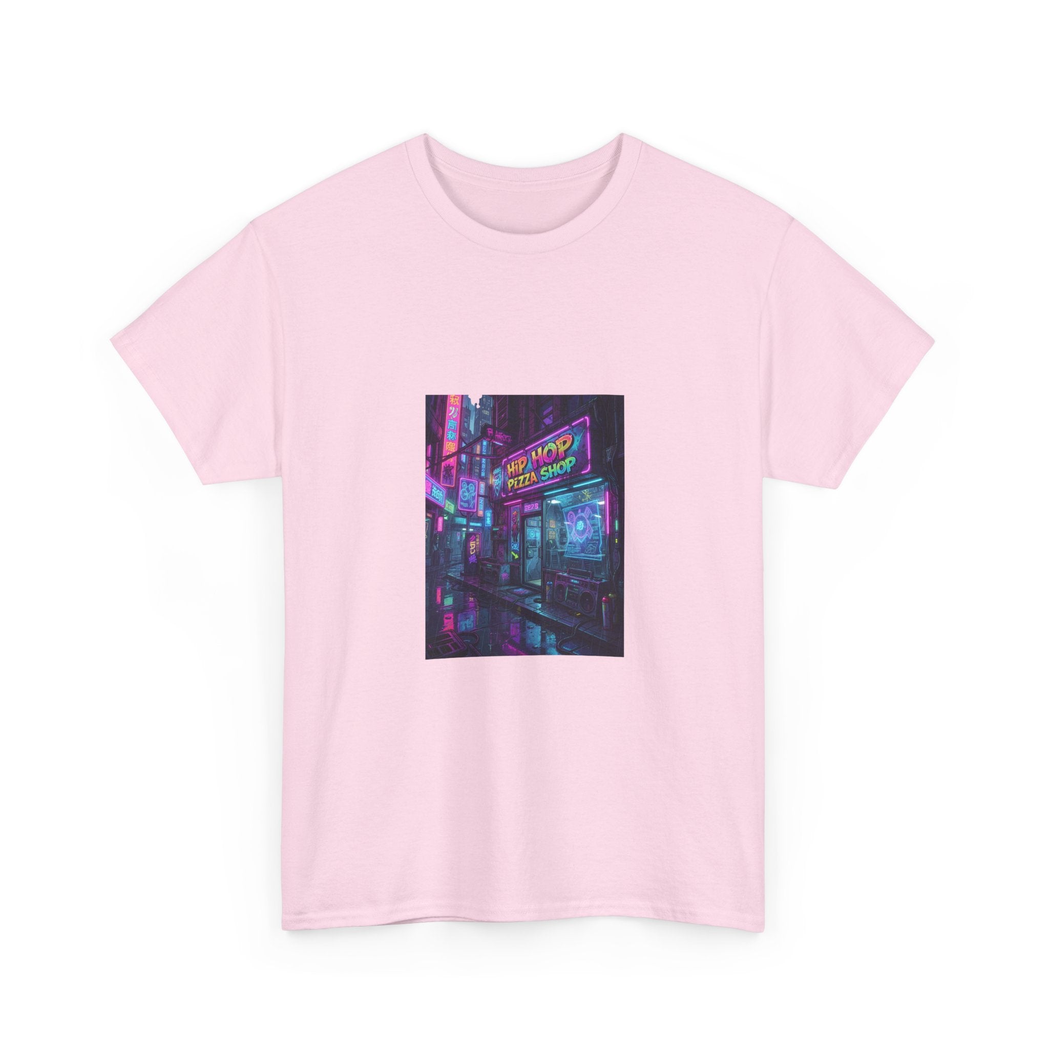 Cyberpunk Neon Alley T‑Shirt — Vaporwave Night City Street Art Tee