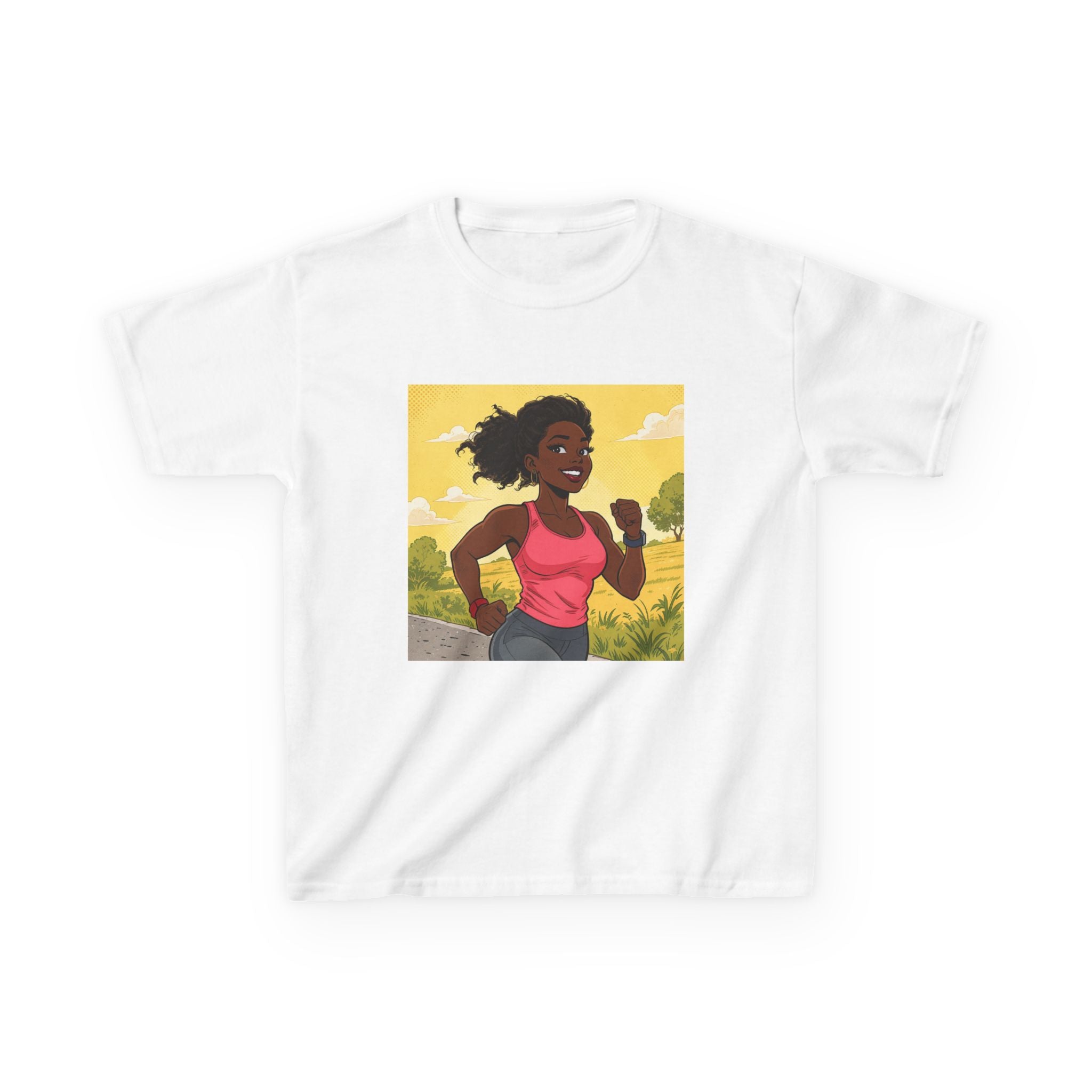 Kids Running T‑Shirt — Active Girl Graphic Tee