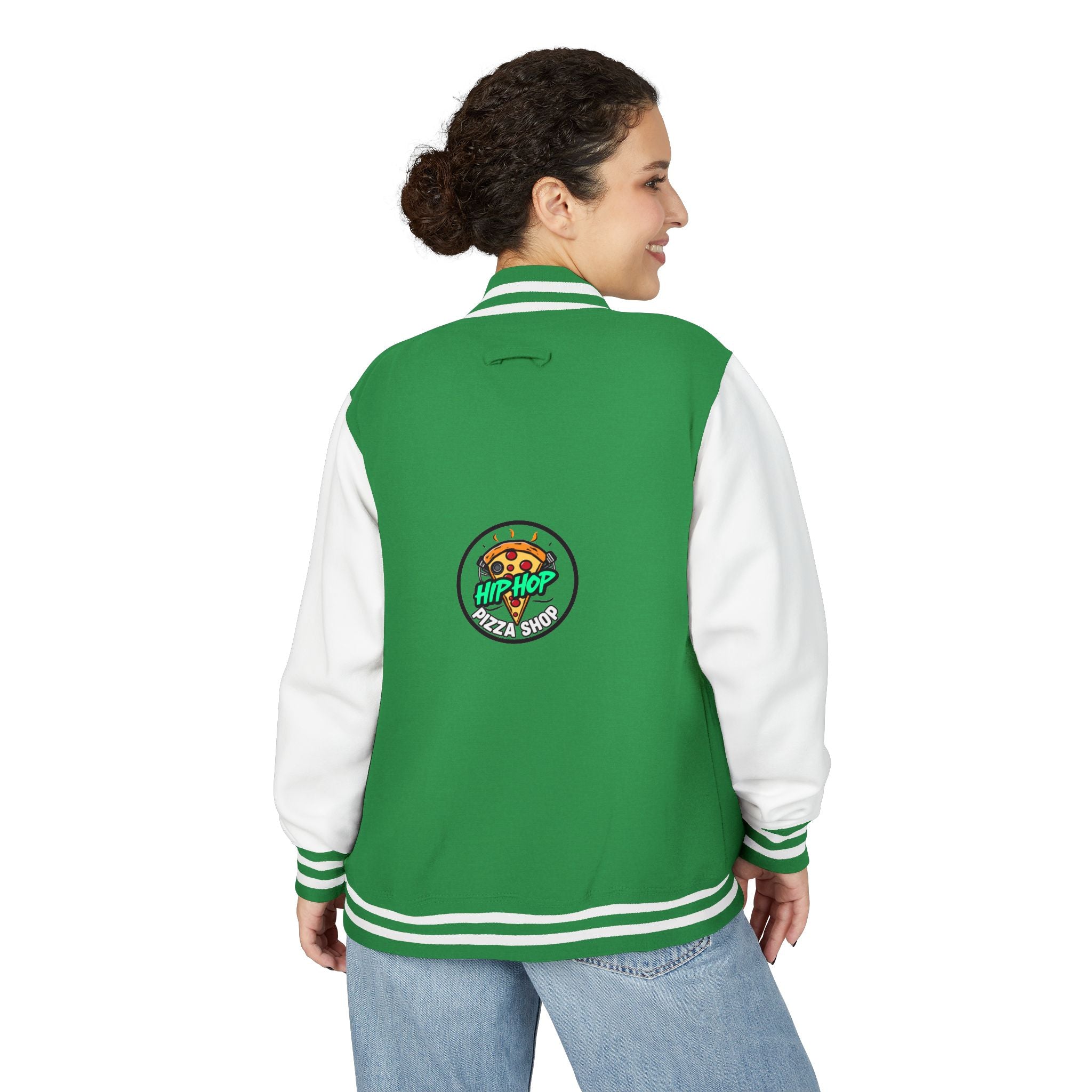 Letterman Jacket - 'Hip Hop Pizza Shop' Retro Varsity Bomber