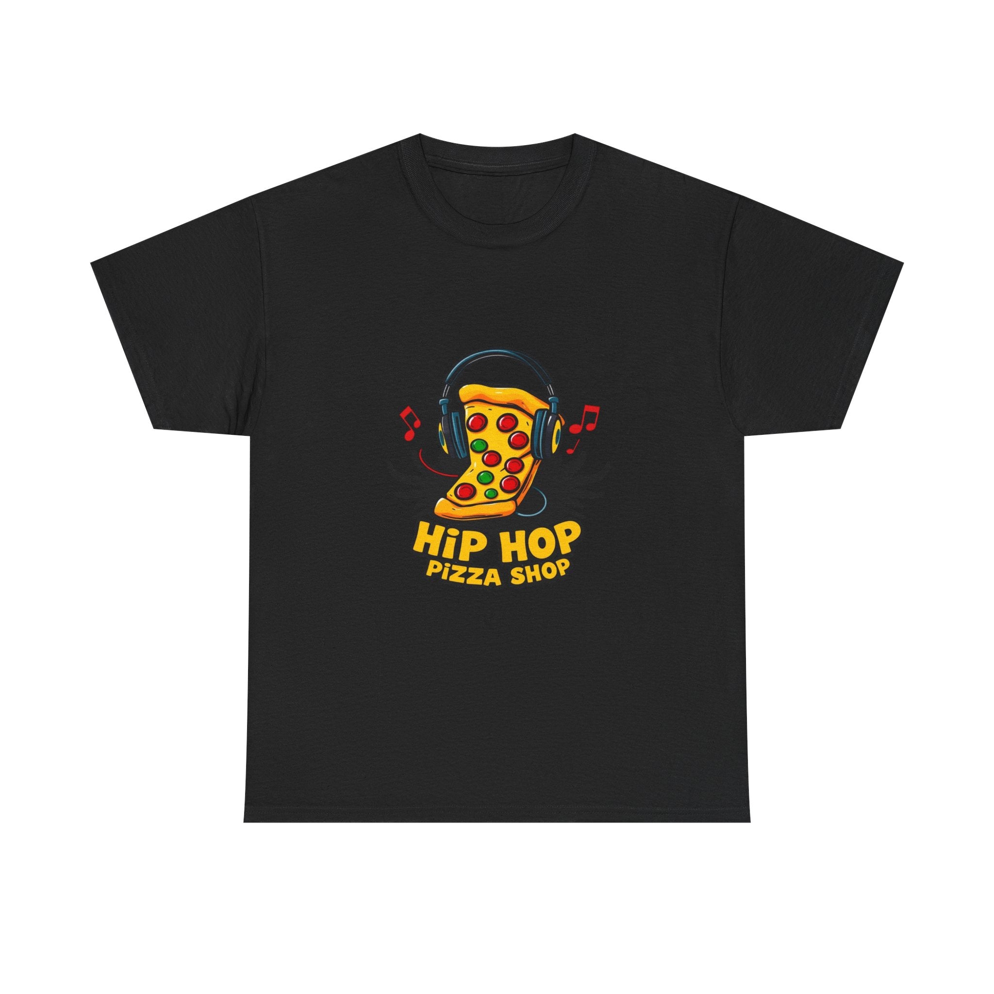 Hip Hop Pizza Shop T-Shirt — Retro Music Pizza Slice Graphic Tee