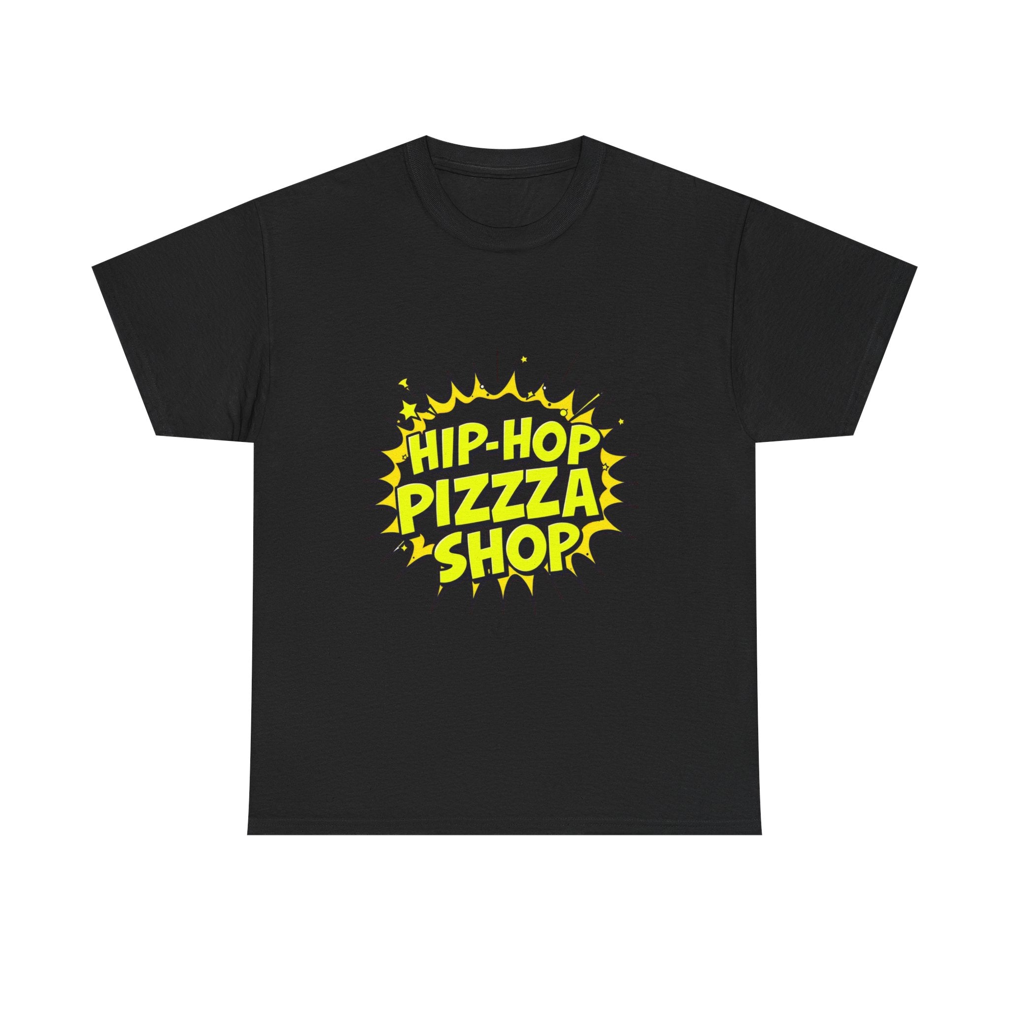 Hip-Hop Pizza Shop T-Shirt — Retro Comic Logo Tee