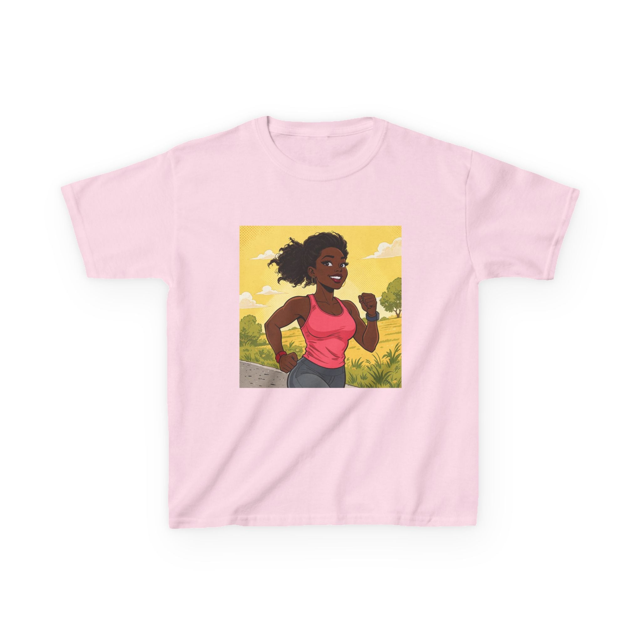 Kids Running T‑Shirt — Active Girl Graphic Tee