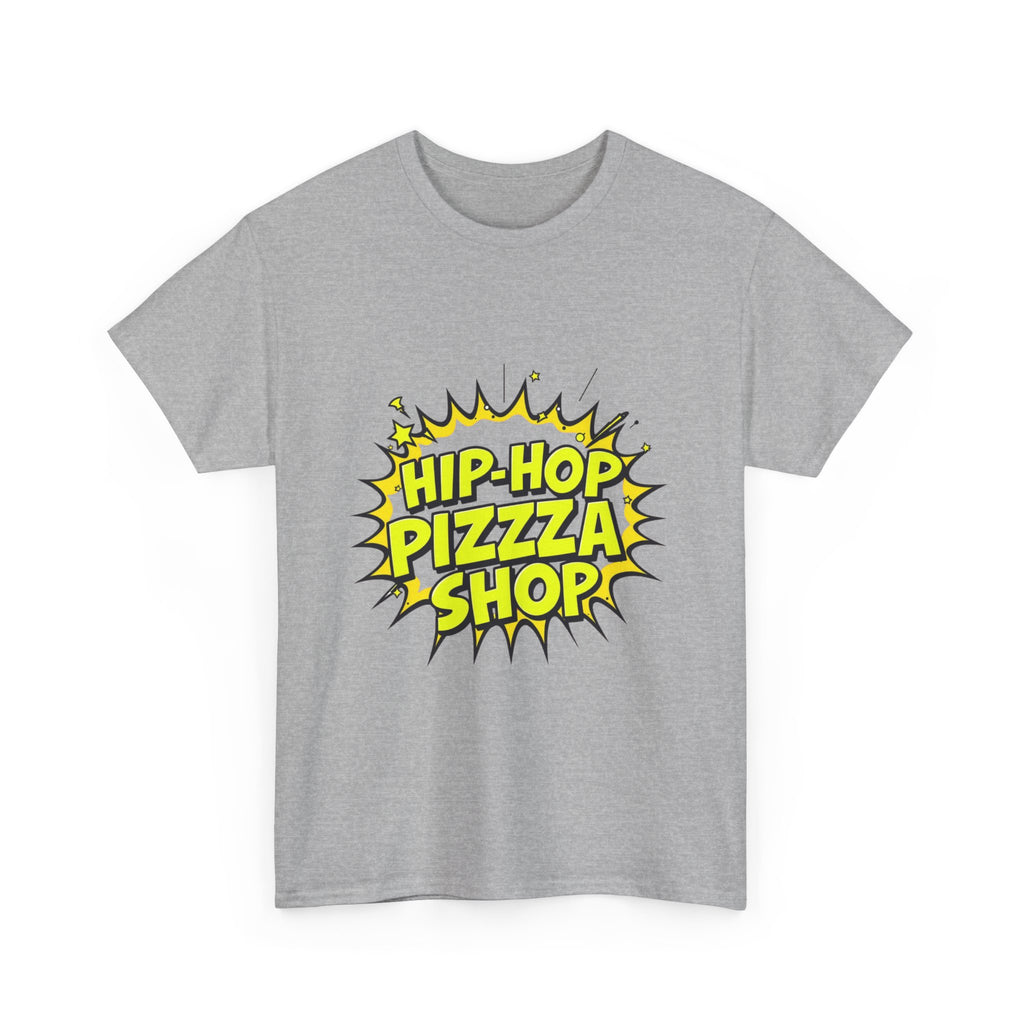 Hip-Hop Pizza Shop T-Shirt — Retro Comic Logo Tee