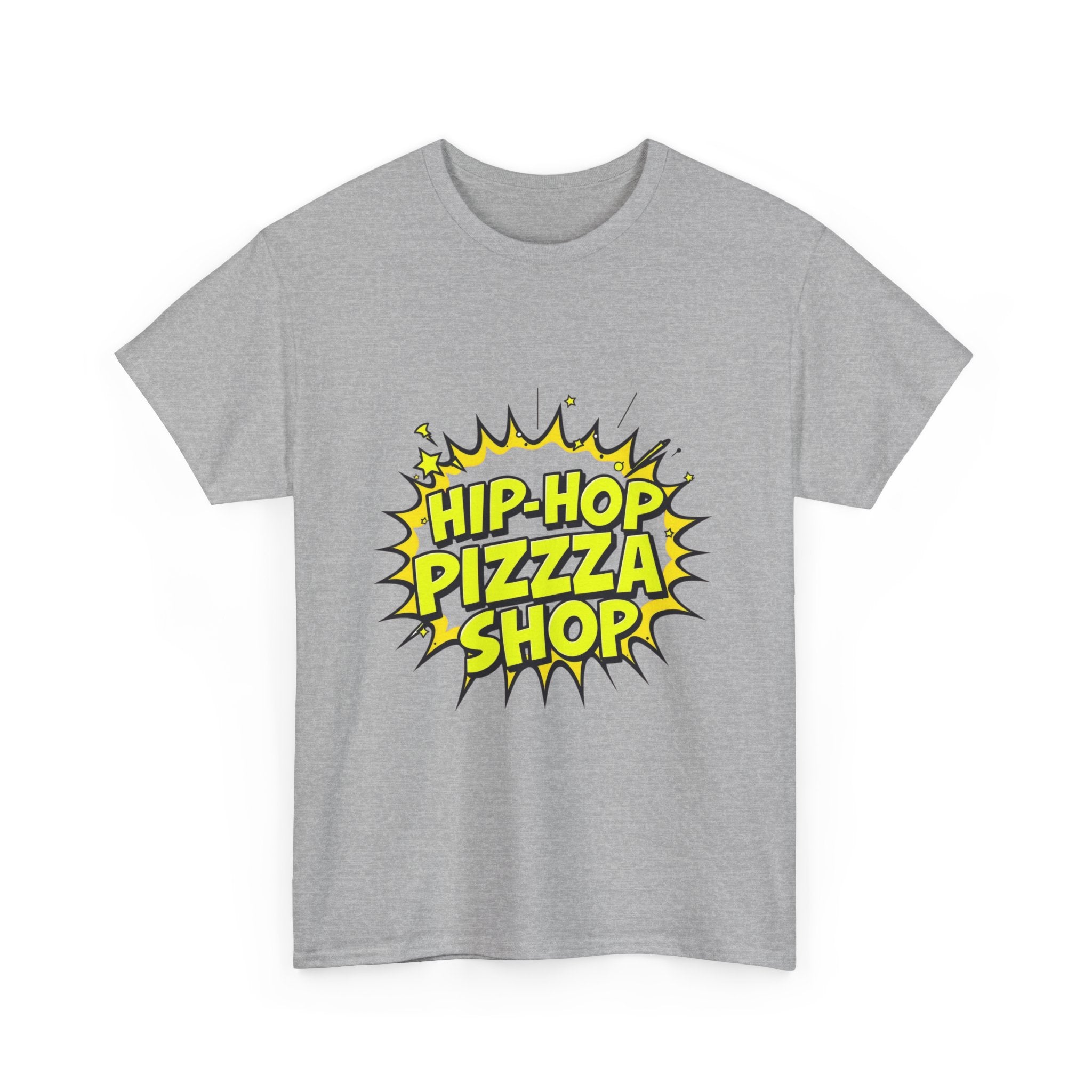 Hip-Hop Pizza Shop T-Shirt — Retro Comic Logo Tee