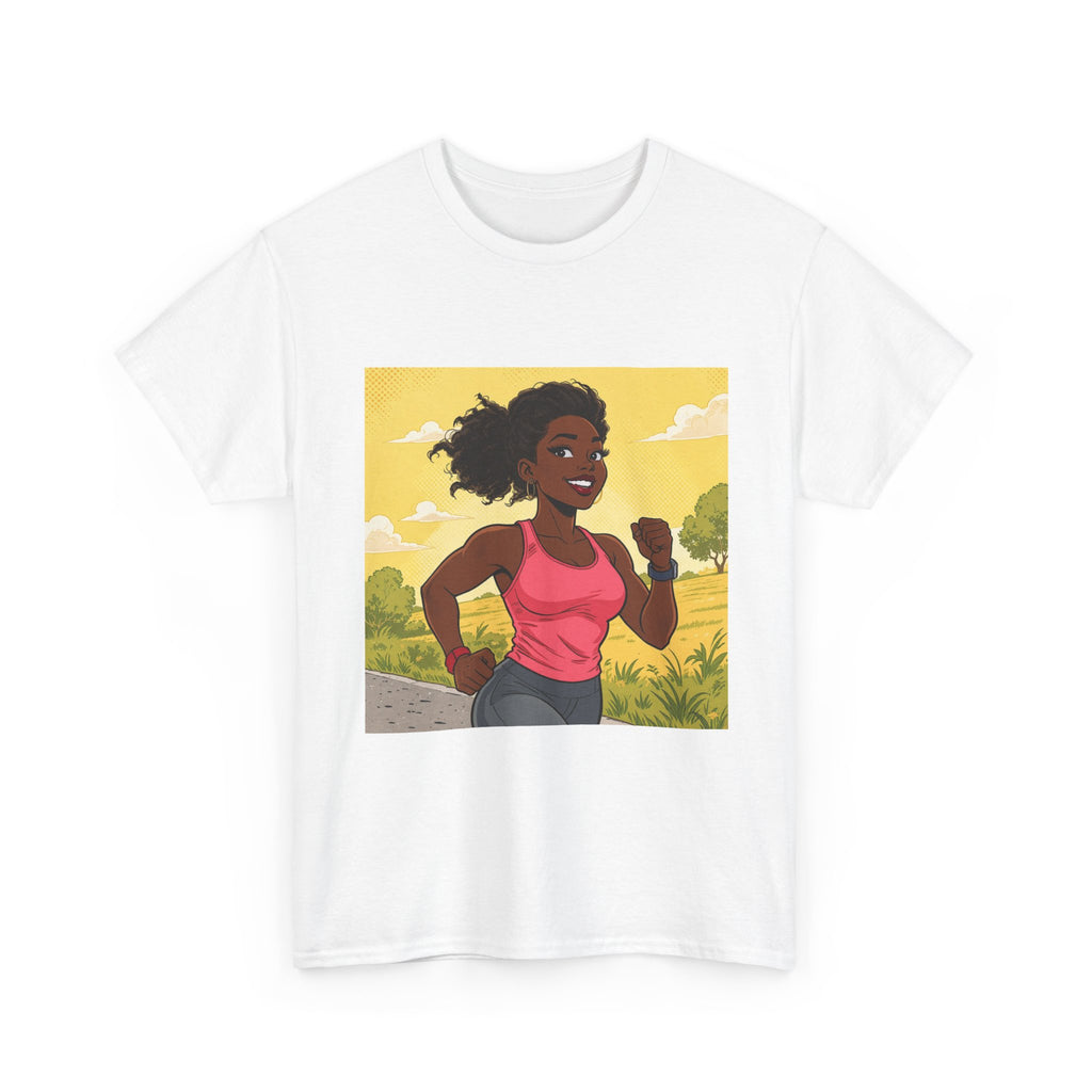 Running Girl Graphic Tee — Motivational Fitness Shirt