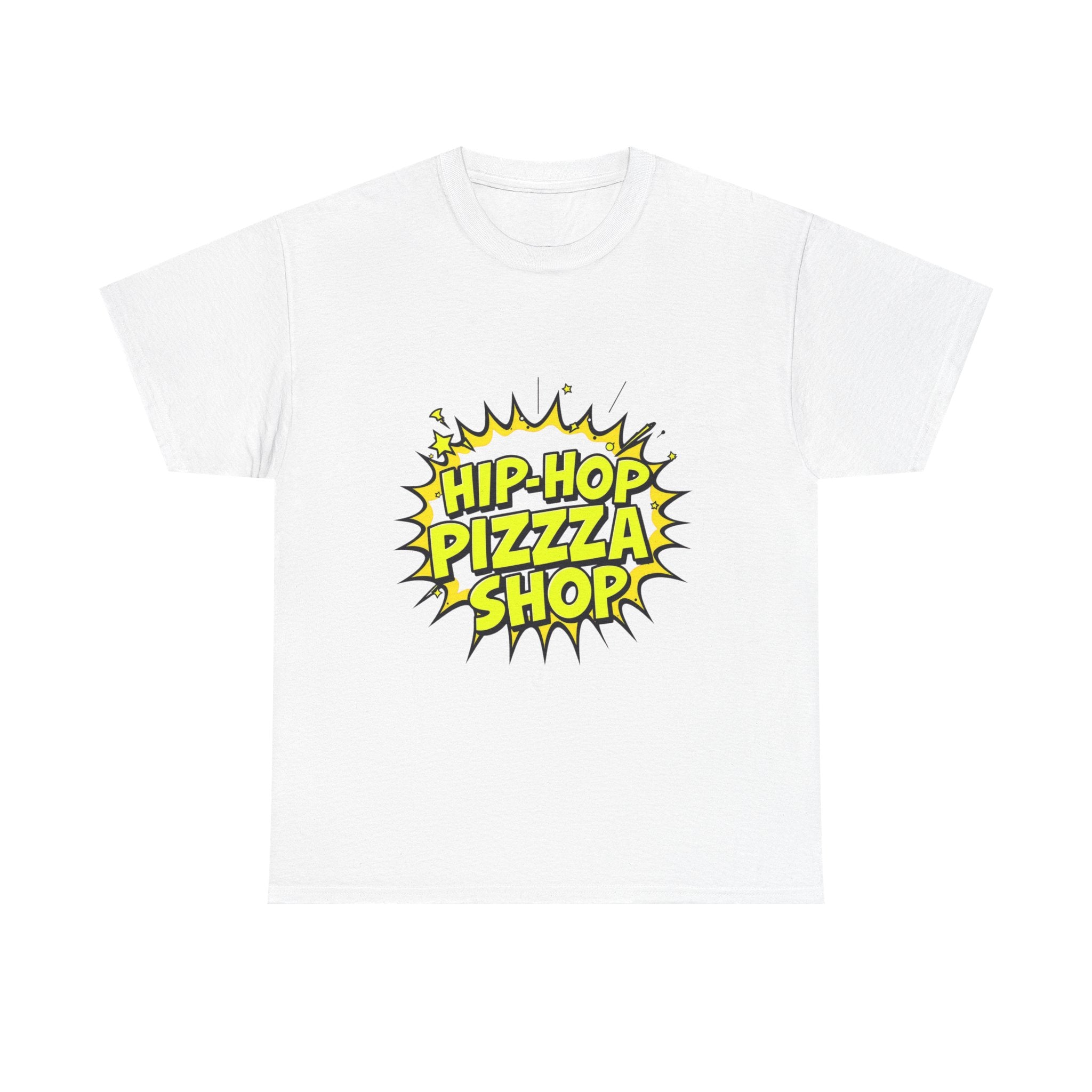 Hip-Hop Pizza Shop T-Shirt — Retro Comic Logo Tee