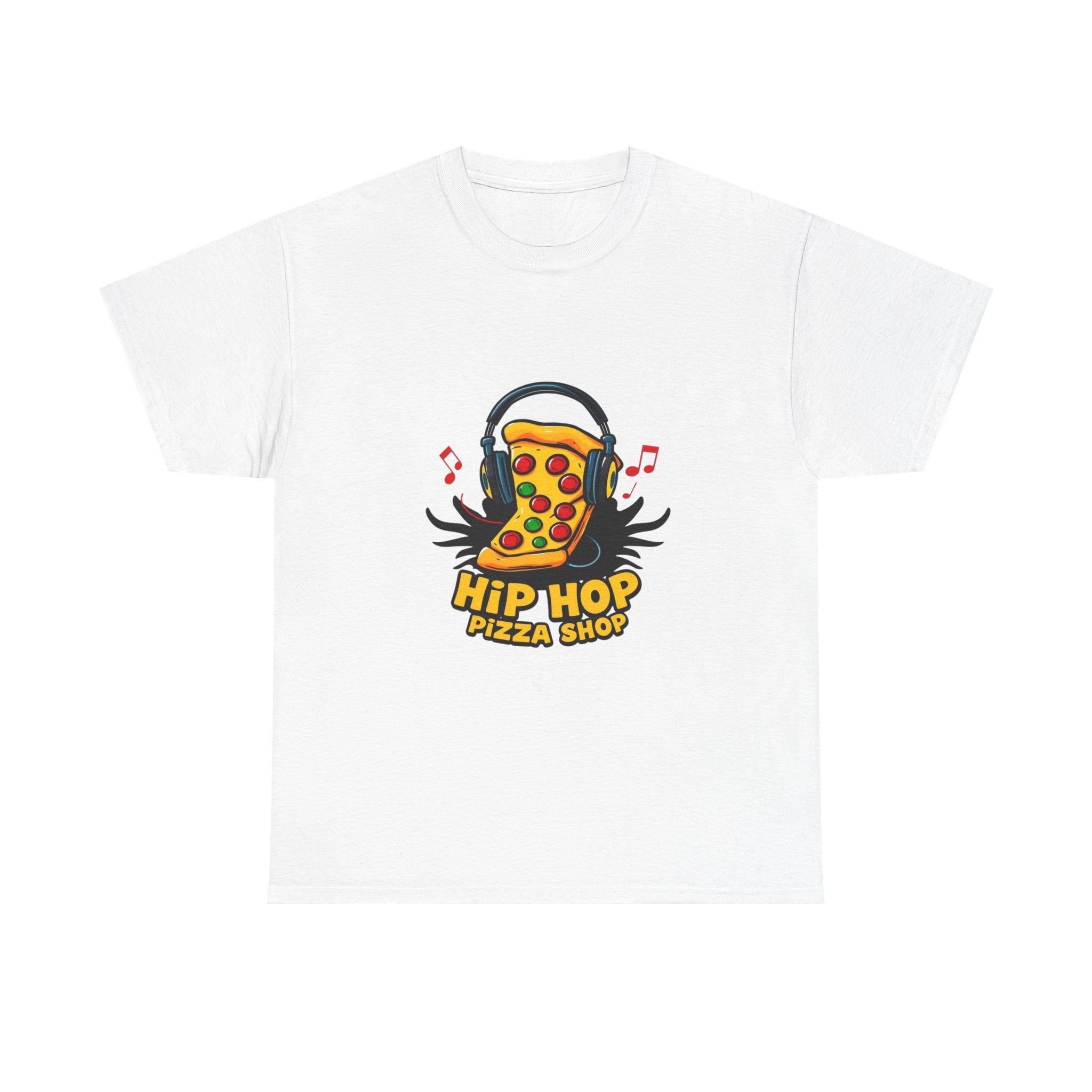 Hip Hop Pizza Shop T-Shirt — Retro Music Pizza Slice Graphic Tee