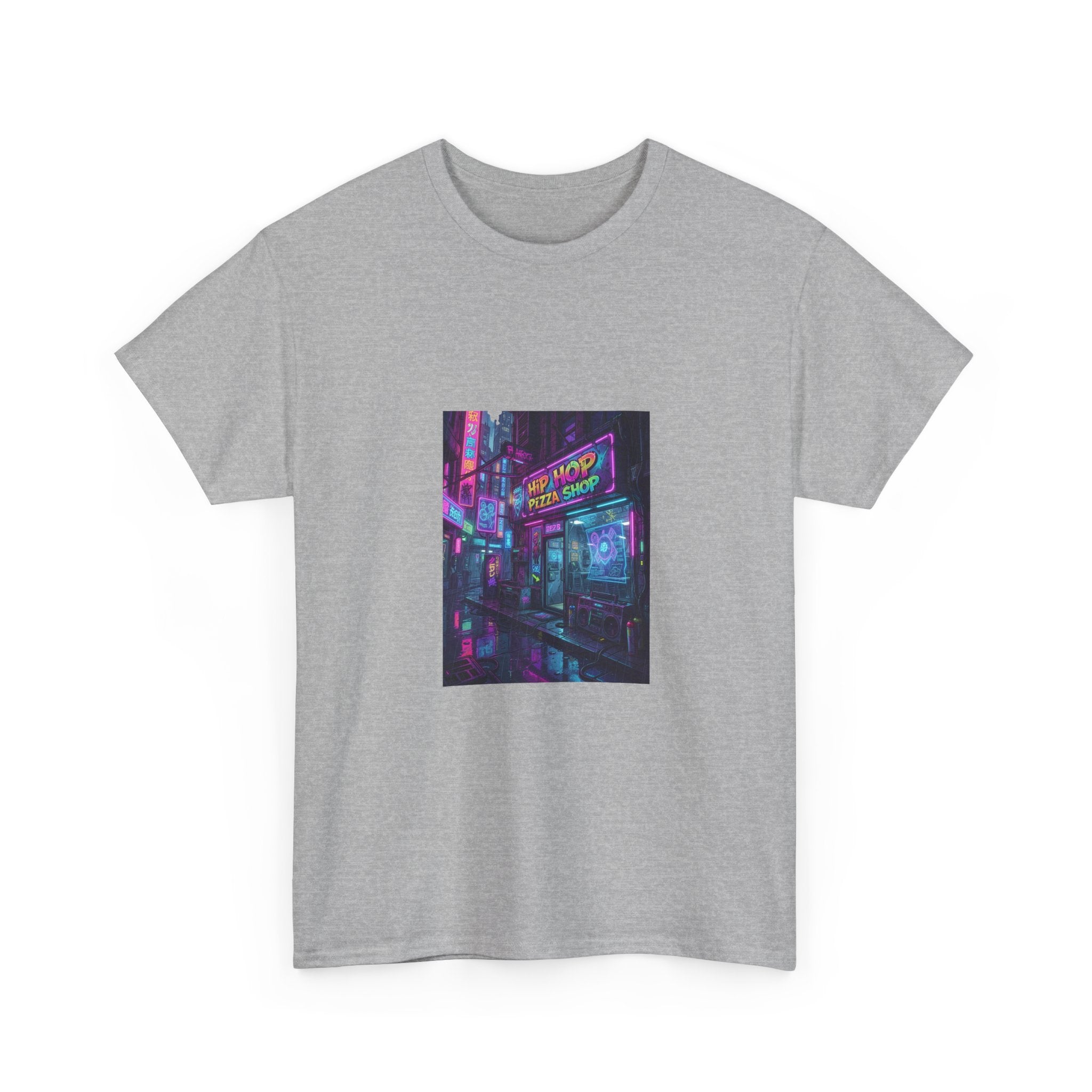 Cyberpunk Neon Alley T‑Shirt — Vaporwave Night City Street Art Tee