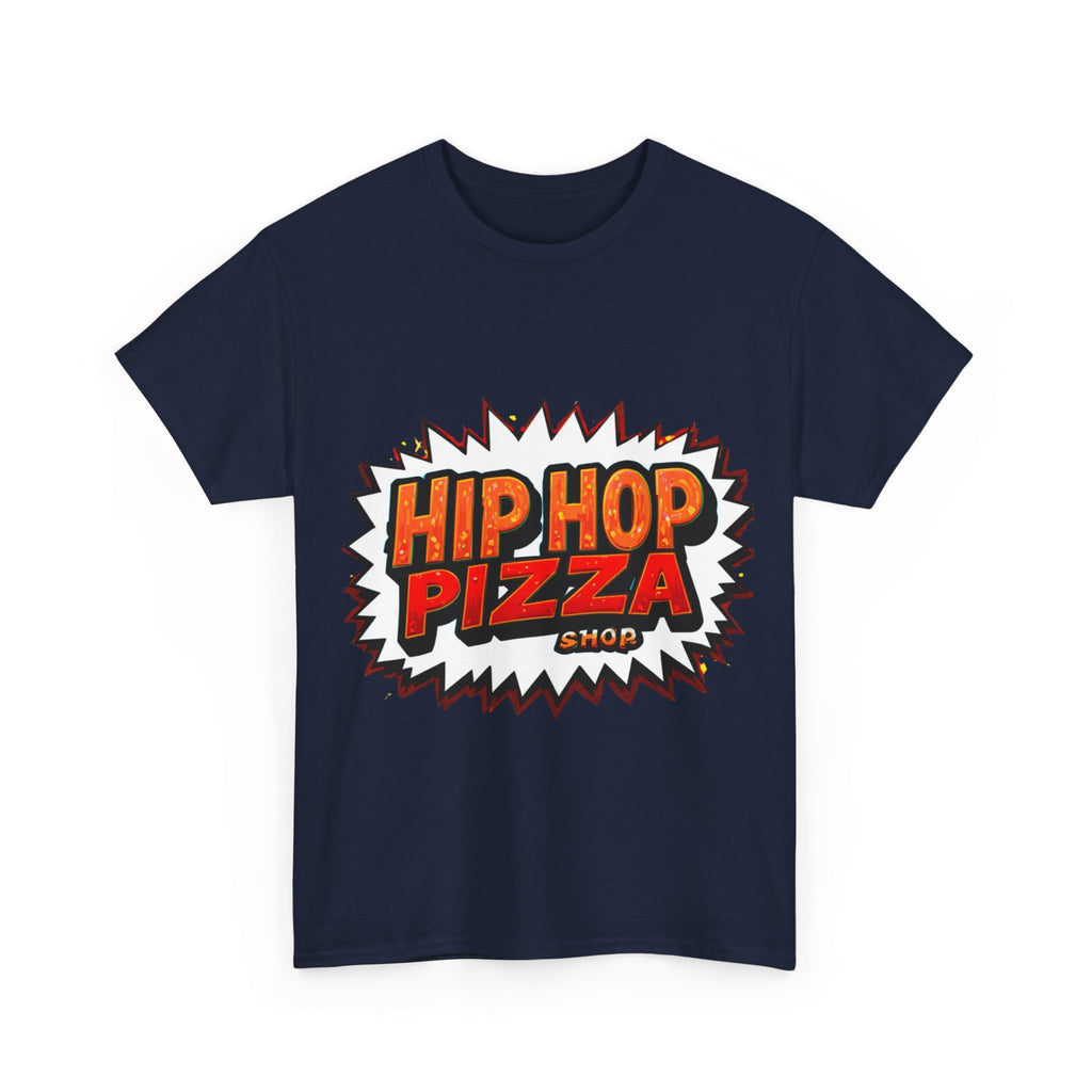 Hip Hop Pizza Tee — Retro Comic Logo Graphic T-Shirt
