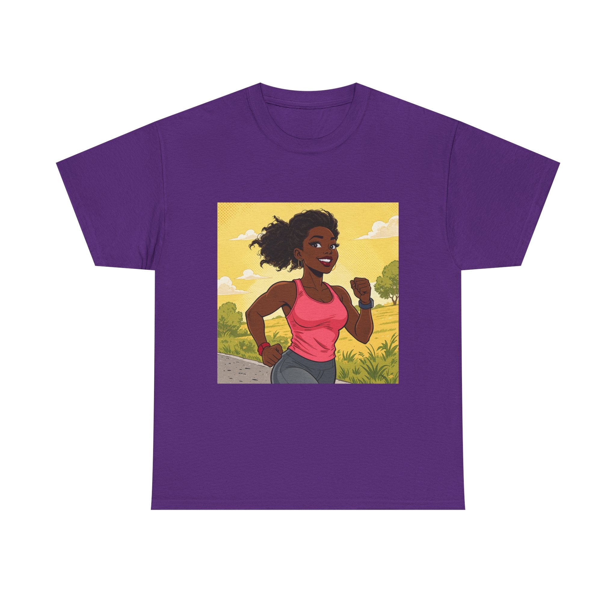 Running Girl Graphic Tee — Motivational Fitness Shirt