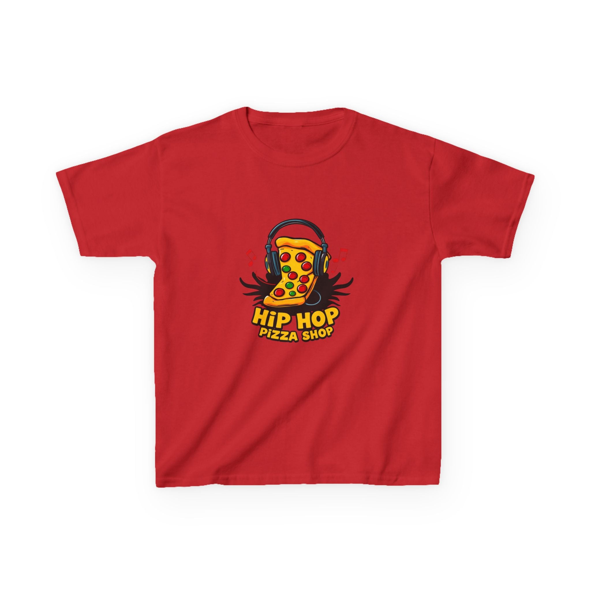 Kids Hip Hop Pizza T-Shirt — Fun Pizza Slice with Headphones Graphic