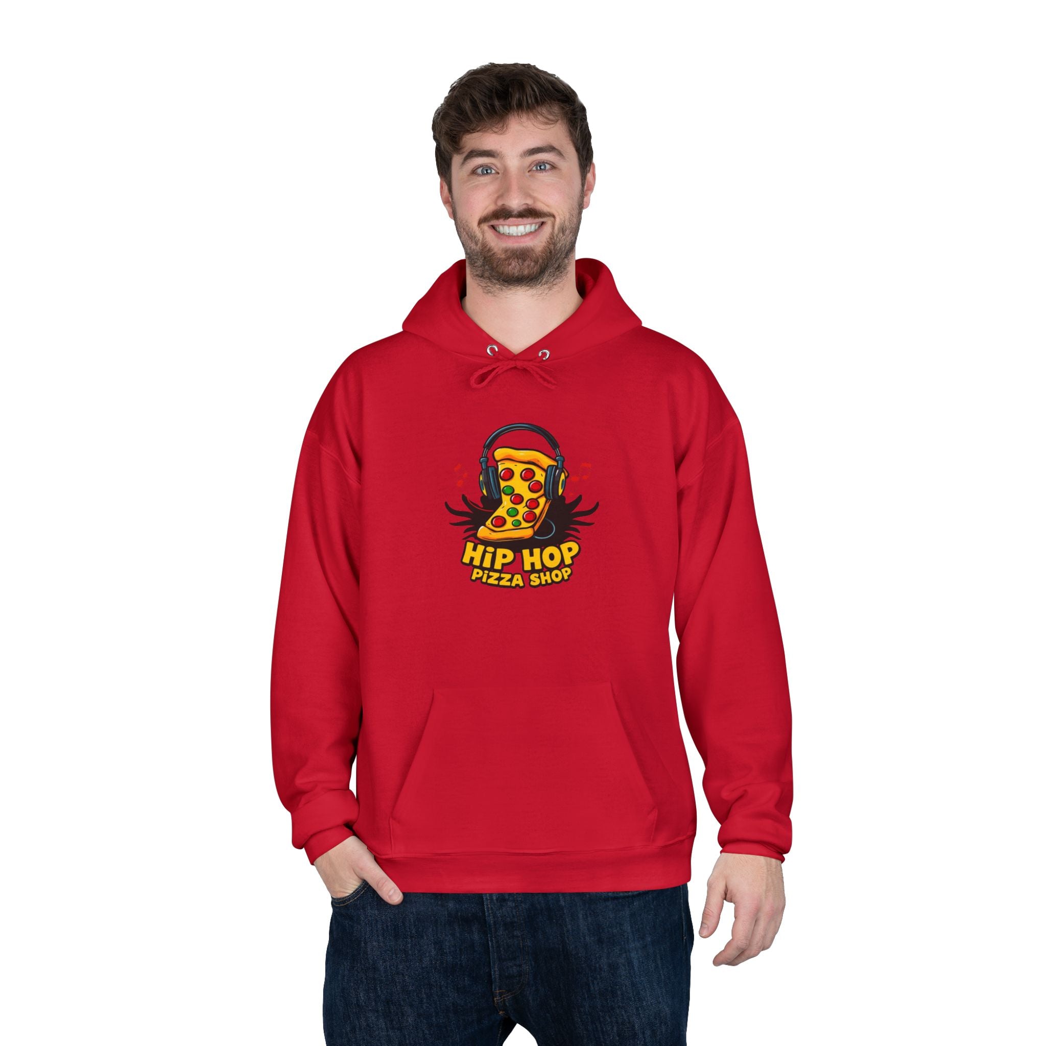 Hip Hop Pizza Hoodie — Retro Pizza Slice DJ Pullover