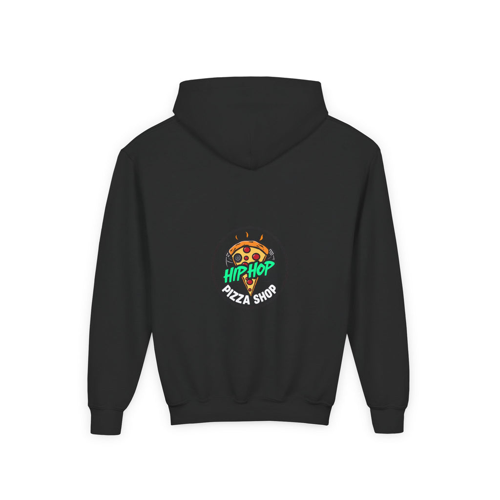 Hip Hop Pizza Shop Youth Hoodie — Graffiti Skull Streetwear Pullover