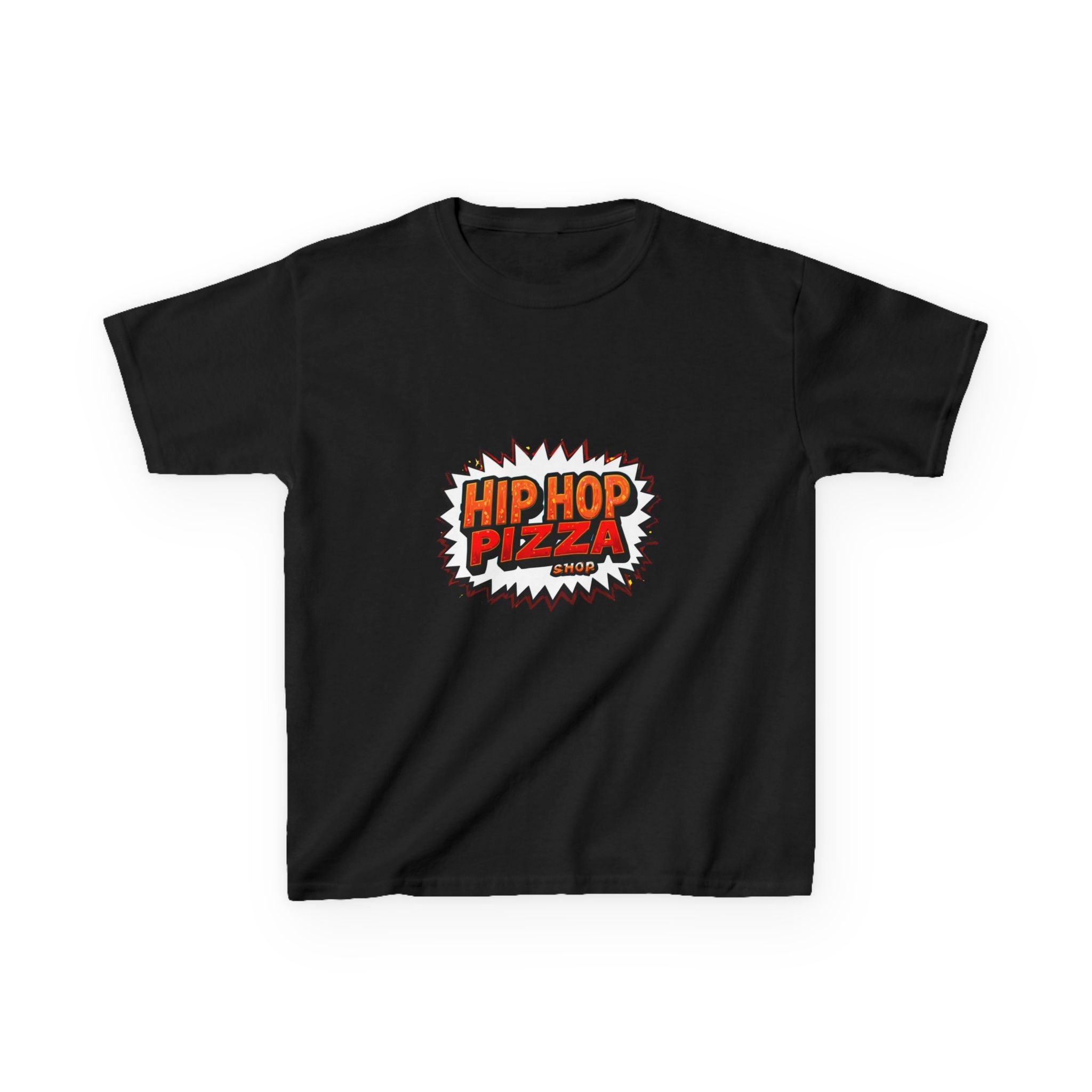 Kids T‑Shirt — 'Hip Hop Pizza' Retro Comic Logo Tee for Children