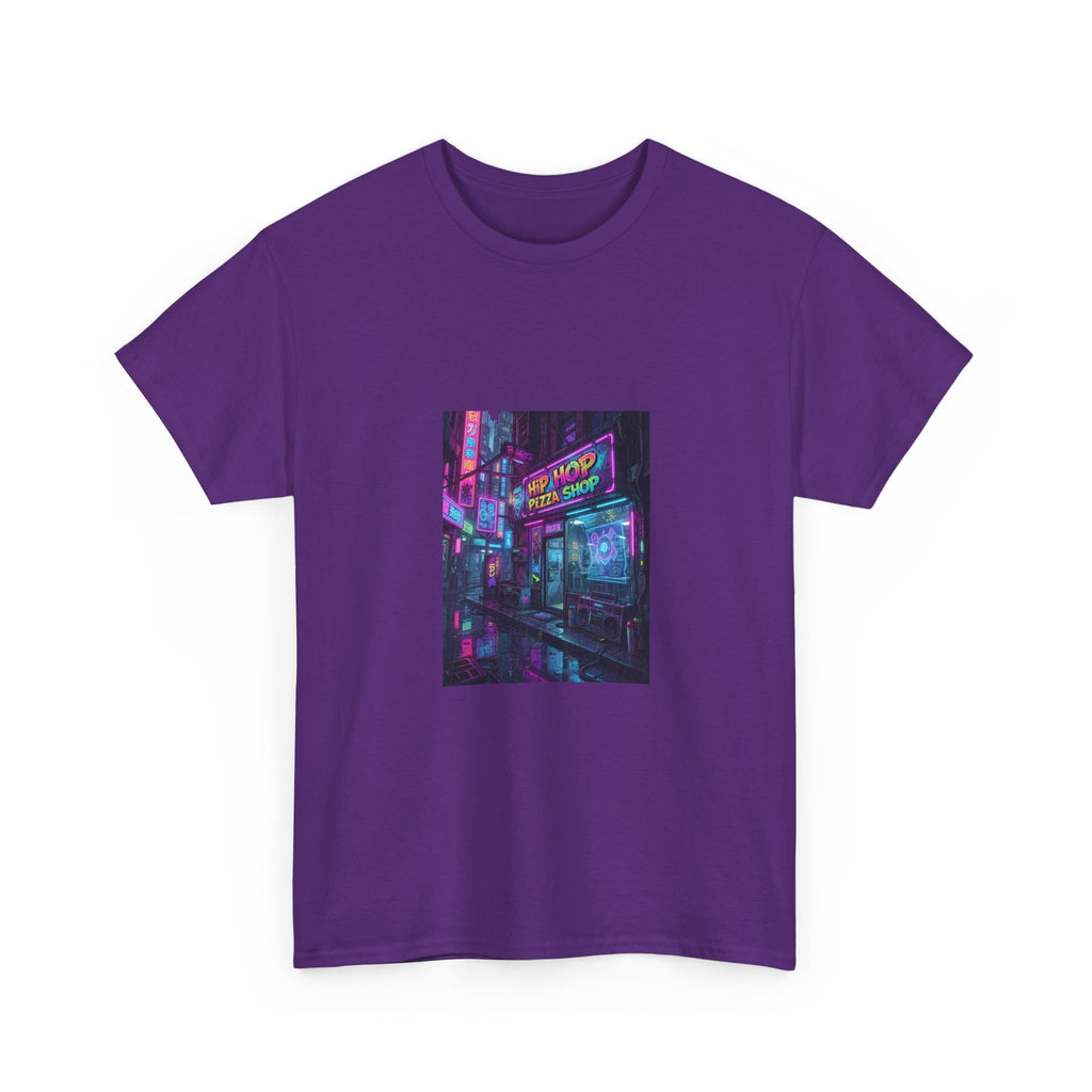 Cyberpunk Neon Alley T‑Shirt — Vaporwave Night City Street Art Tee