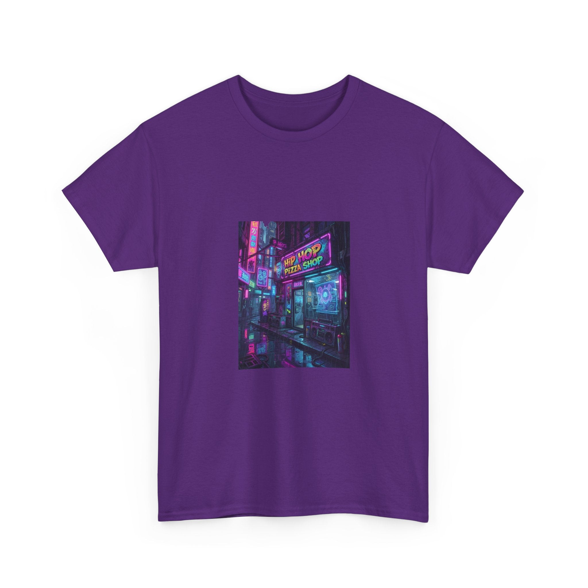 Cyberpunk Neon Alley T‑Shirt — Vaporwave Night City Street Art Tee