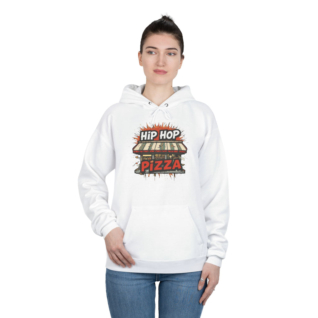 Hip Hop Pizza Hoodie — Retro Pizza Shop Graphic Pullover