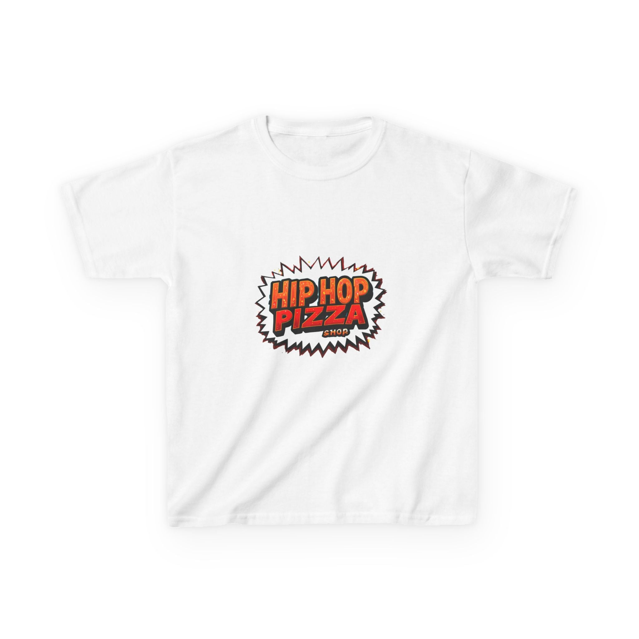 Kids T‑Shirt — 'Hip Hop Pizza' Retro Comic Logo Tee for Children
