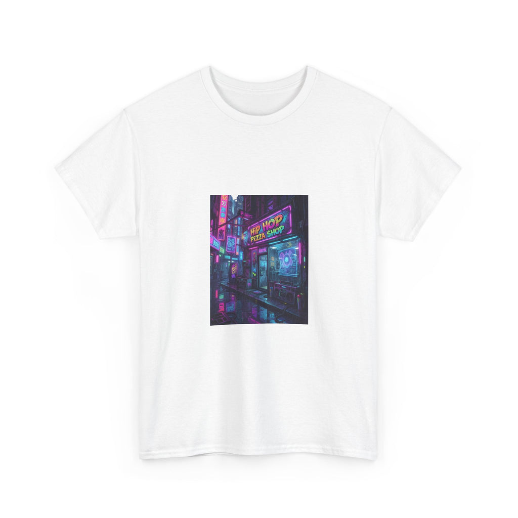 Cyberpunk Neon Alley T‑Shirt — Vaporwave Night City Street Art Tee