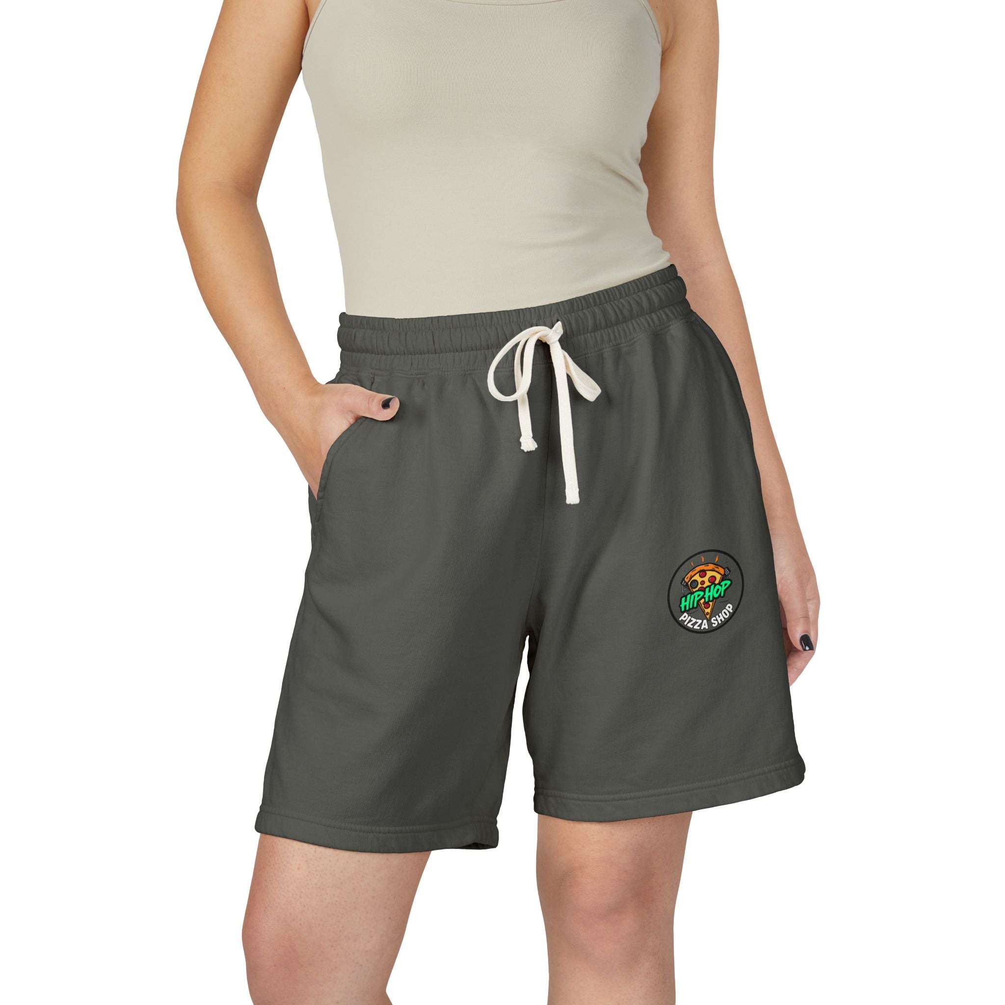 Lightweight Garment-Dyed Fleece Sweat Shorts — Retro Surf Patch