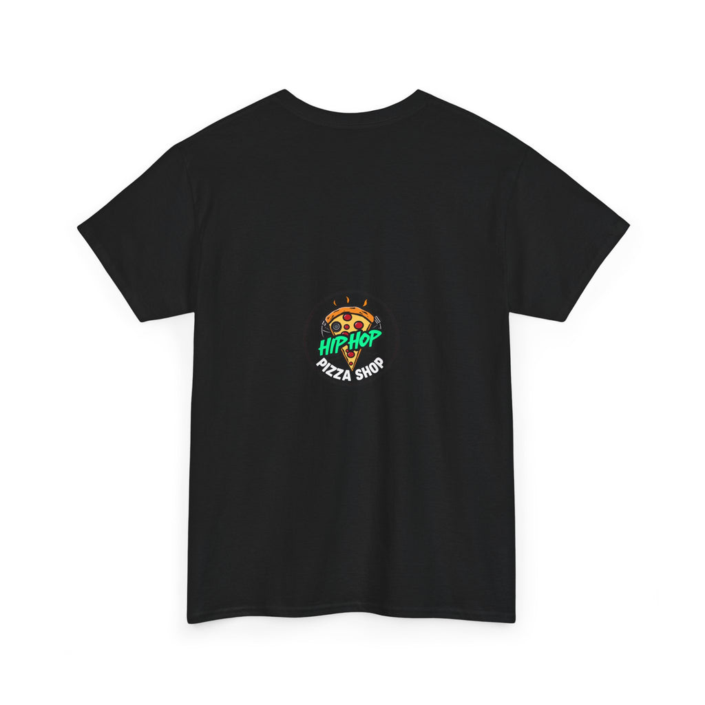 Hip Hop Pizza Tee — Retro Comic Logo Graphic T-Shirt