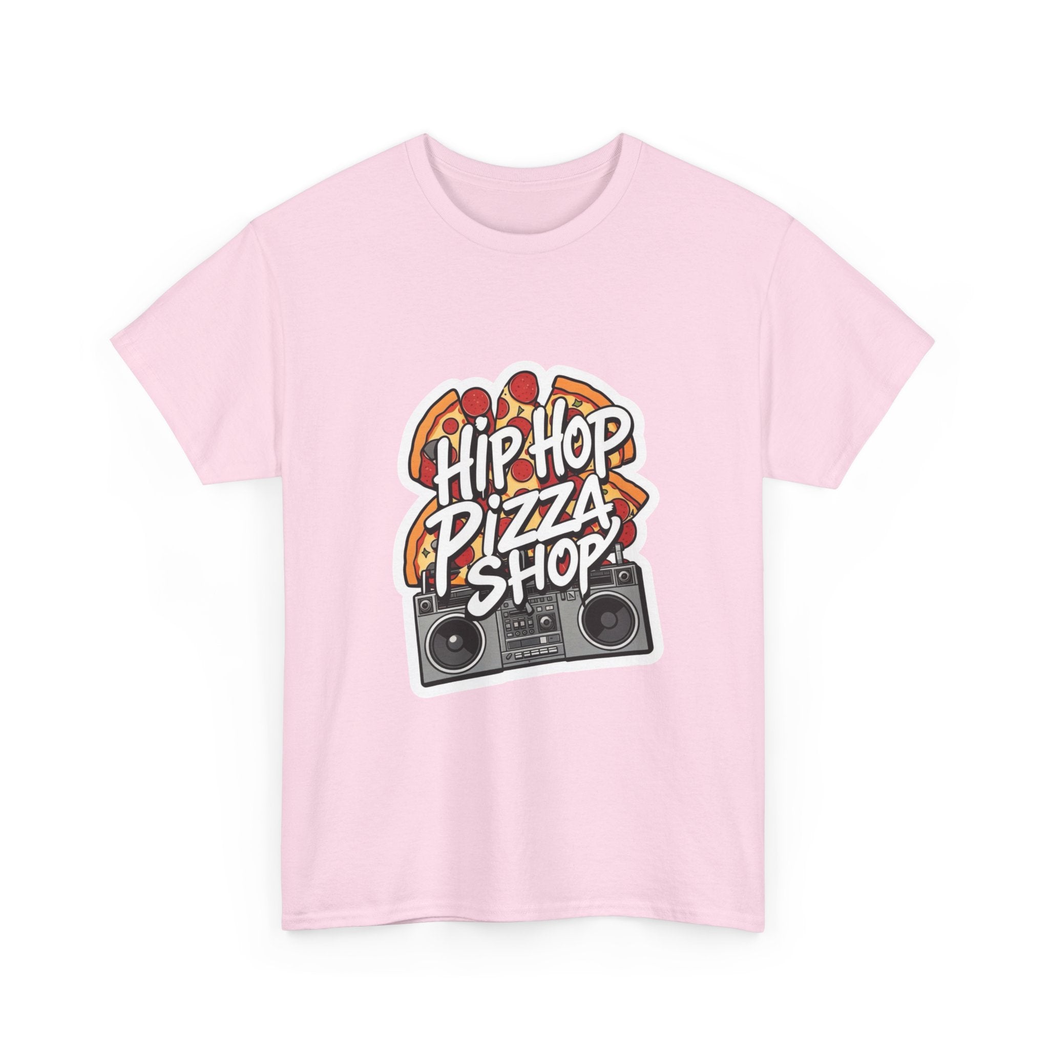 Hip Hop Pizza Shop T-Shirt — Retro Boombox Pizza Graphic Tee
