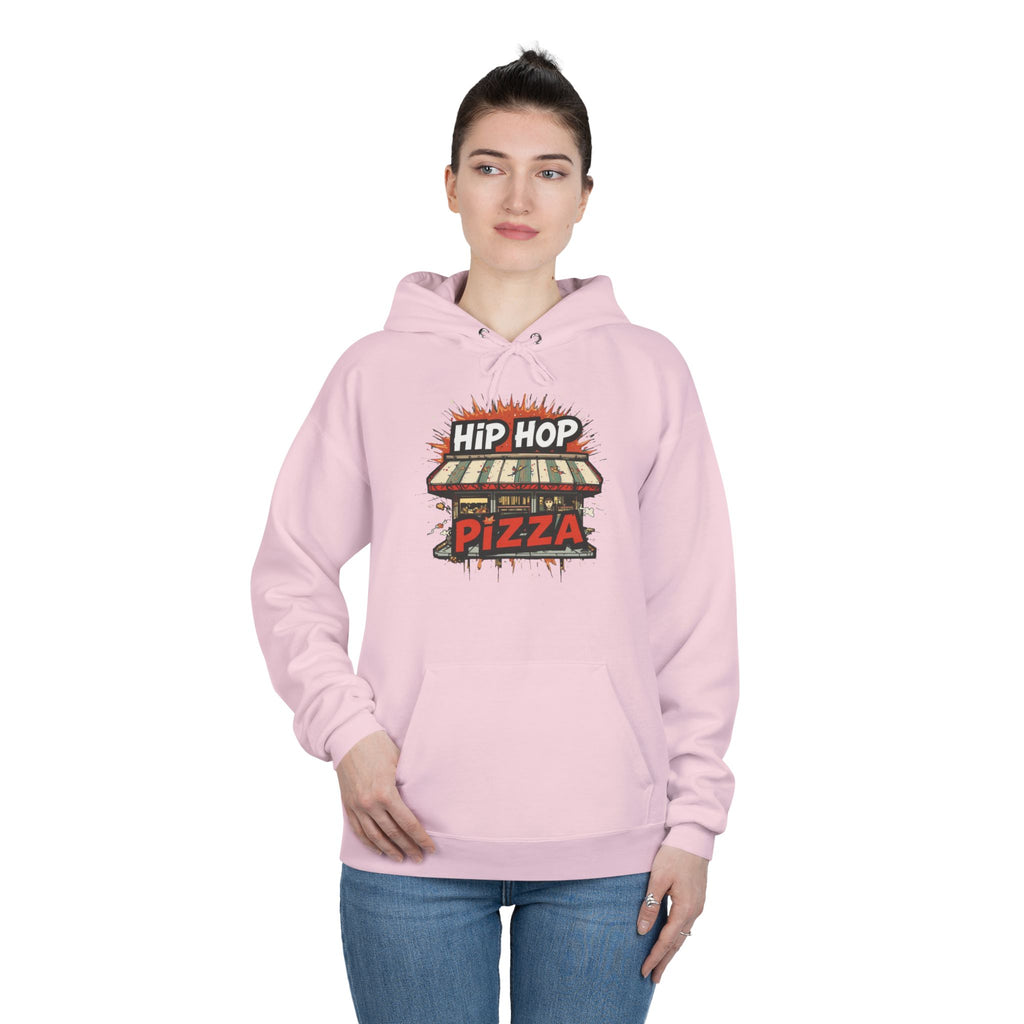 Hip Hop Pizza Hoodie — Retro Pizza Shop Graphic Pullover