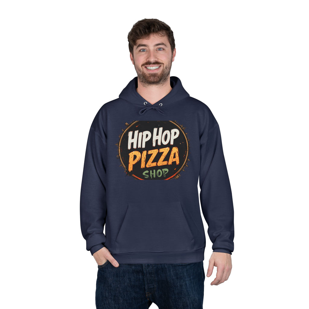Hip Hop Pizza Shop Hoodie — Retro Pizza Logo Pullover