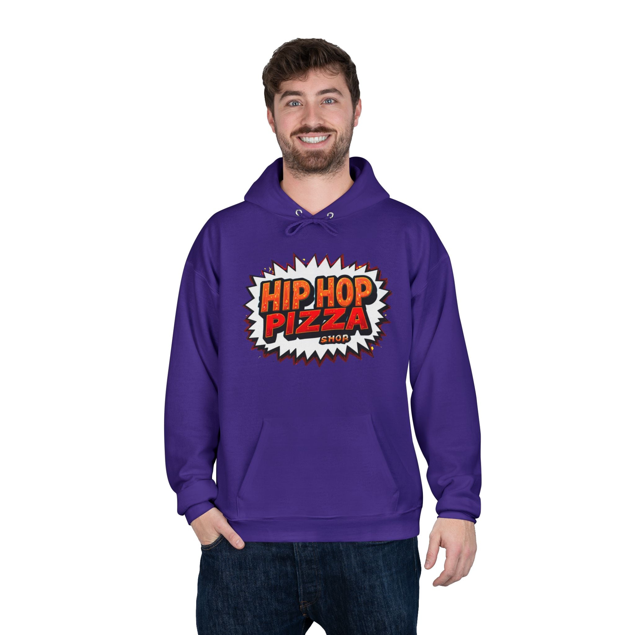 Hip Hop Pizza Graphic Hoodie — Streetwear Pizza Logo Pullover