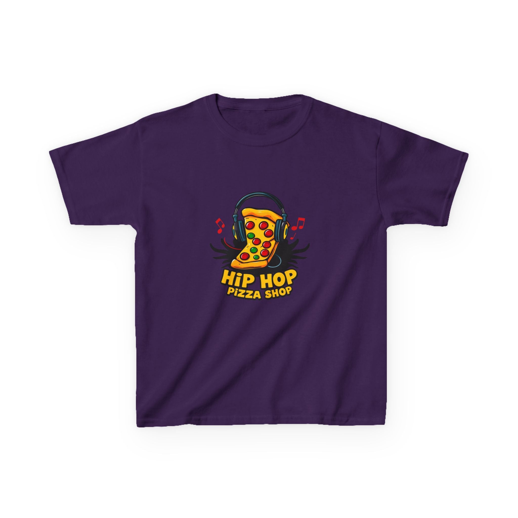 Kids Hip Hop Pizza T-Shirt — Fun Pizza Slice with Headphones Graphic