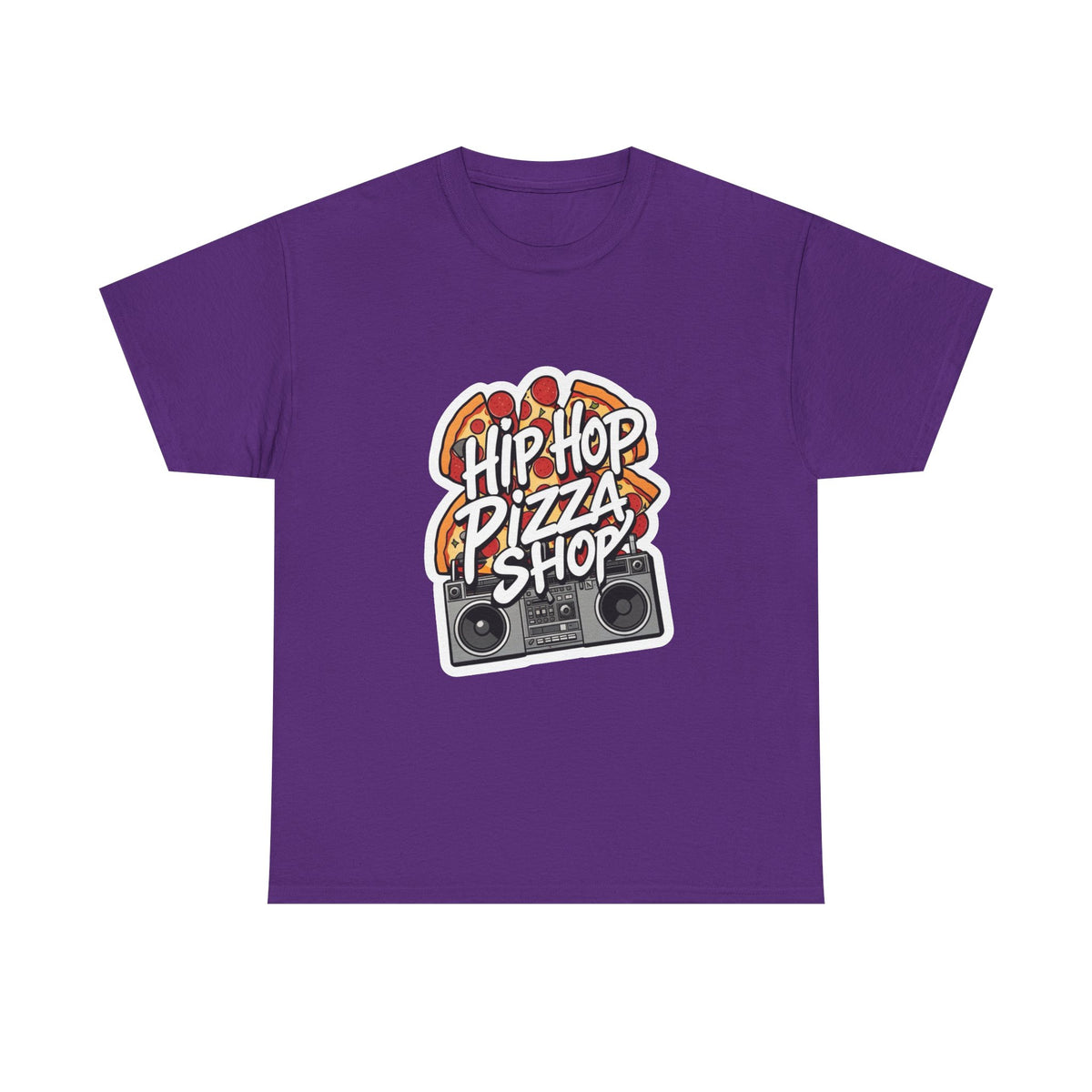 Hip Hop Pizza Shop T-Shirt — Retro Boombox Pizza Graphic Tee