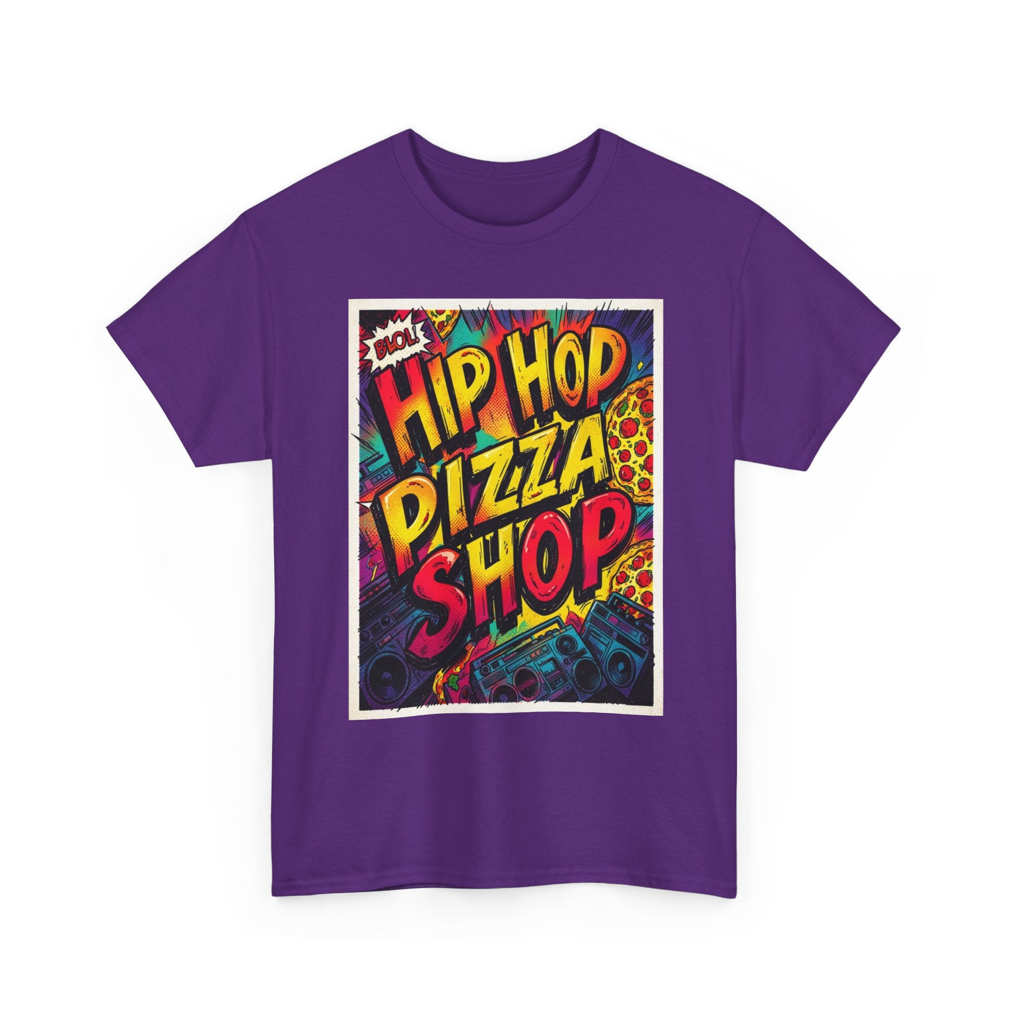 Hip Hop Pizza Shop T-Shirt — Retro Graffiti Pizza Tee