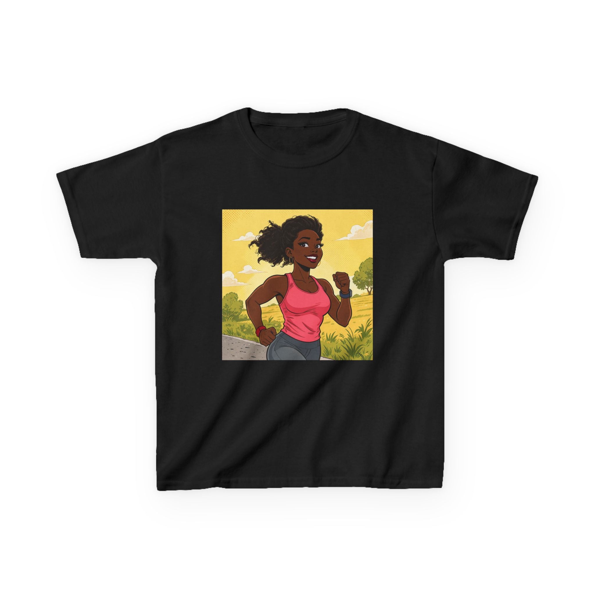 Kids Running T‑Shirt — Active Girl Graphic Tee