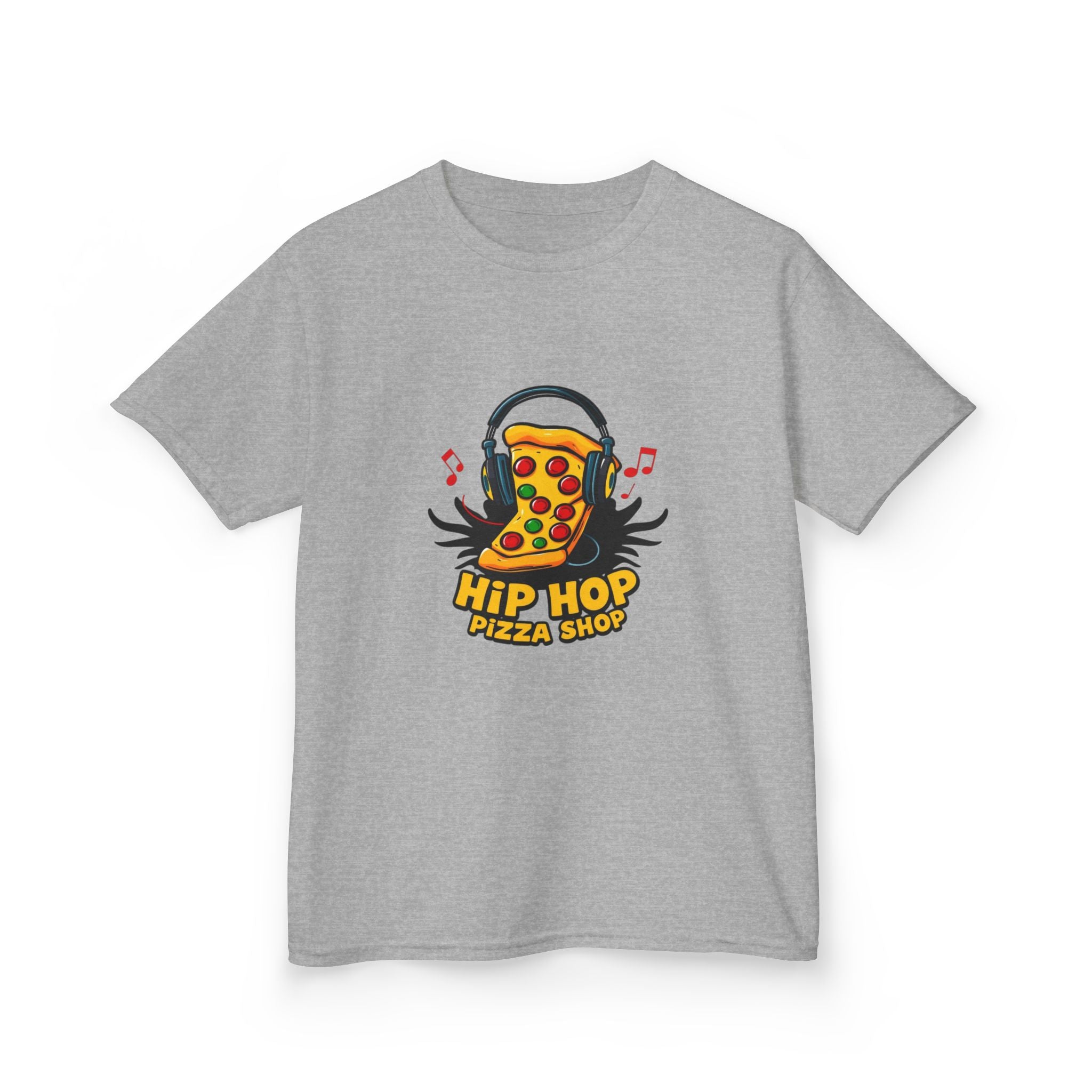 Kids Hip Hop Pizza T-Shirt — Fun Pizza Slice with Headphones Graphic